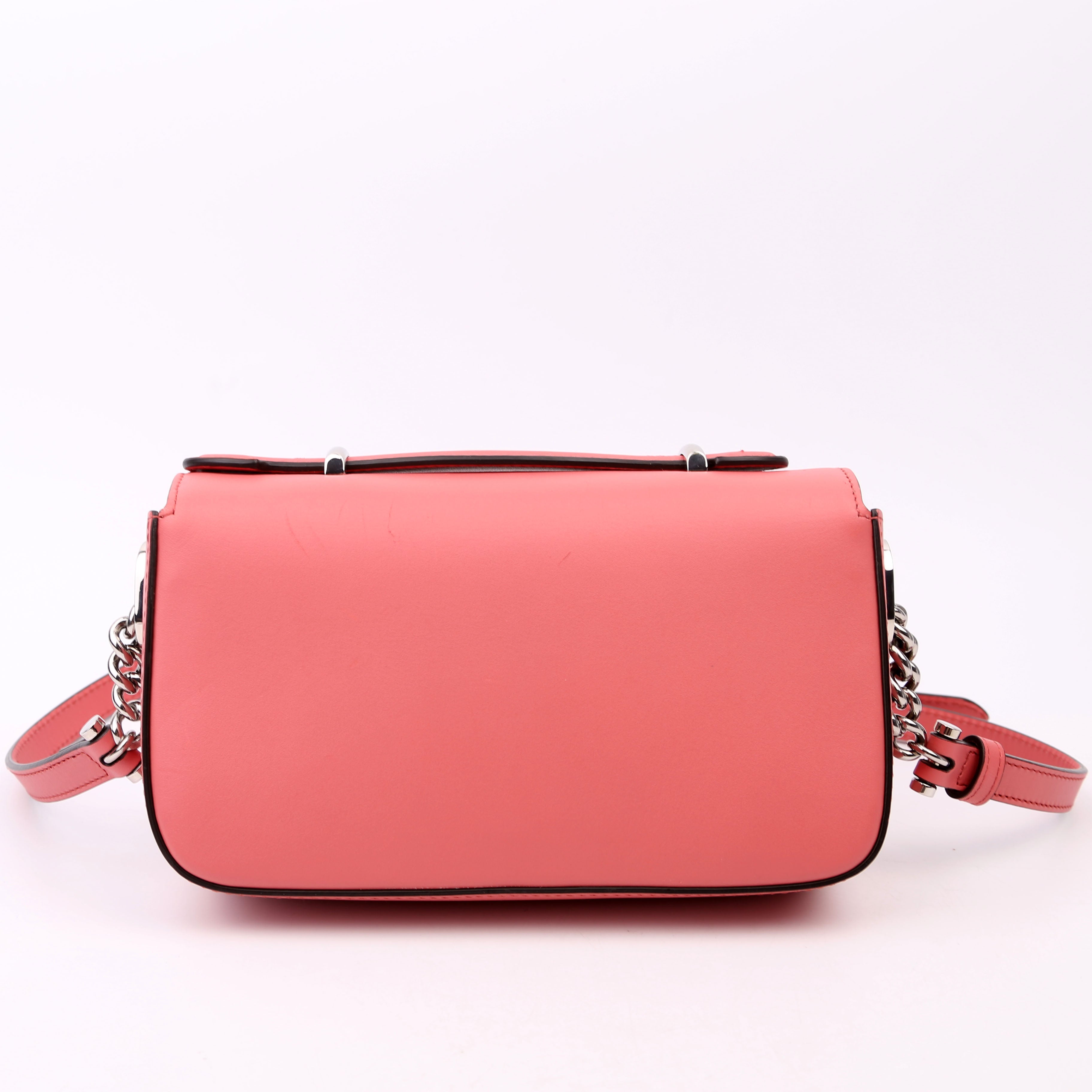 Gucci 739722 GG Petite Mini Shoulder Bag Calfskin Leather Pink