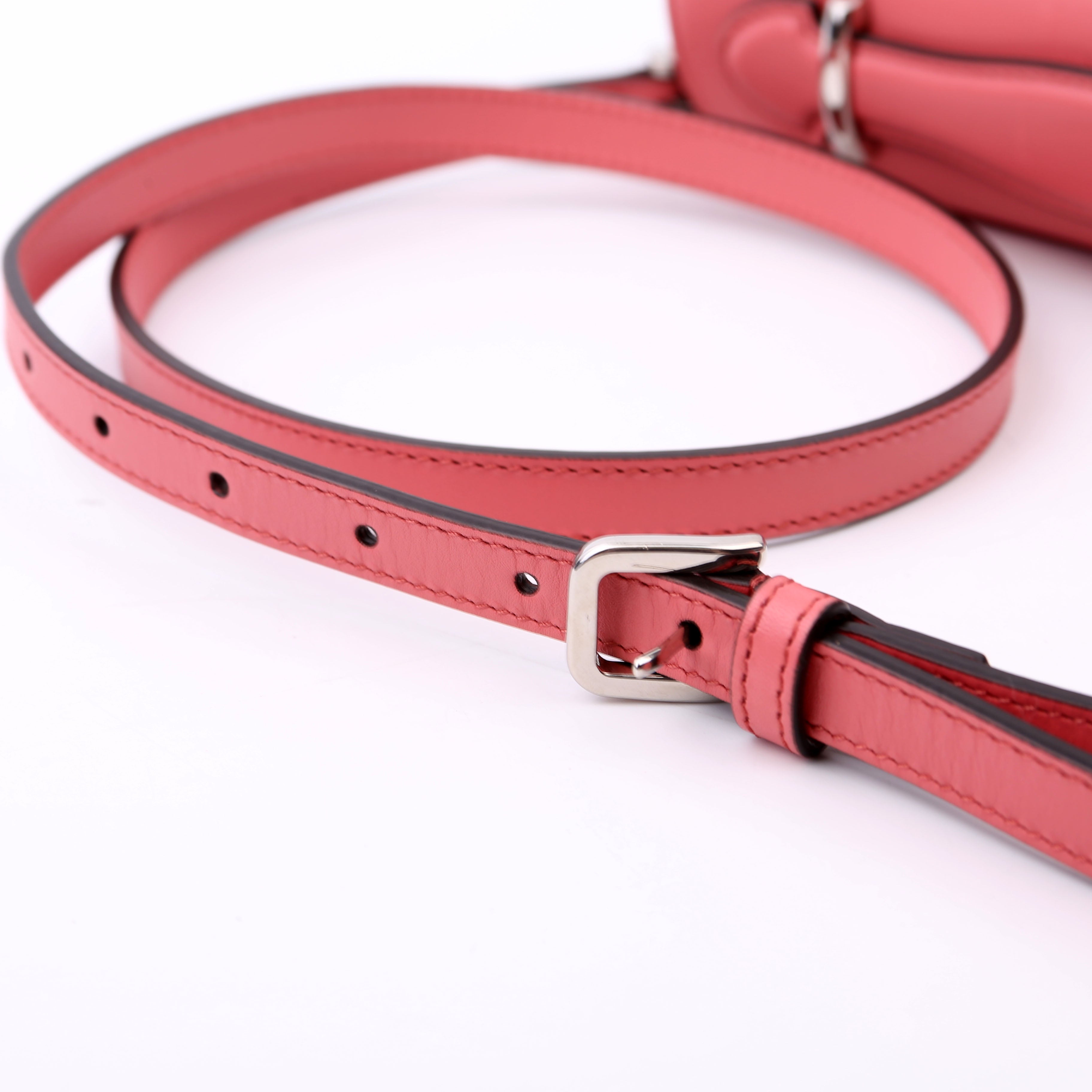 Gucci 739722 GG Petite Mini Shoulder Bag Calfskin Leather Pink