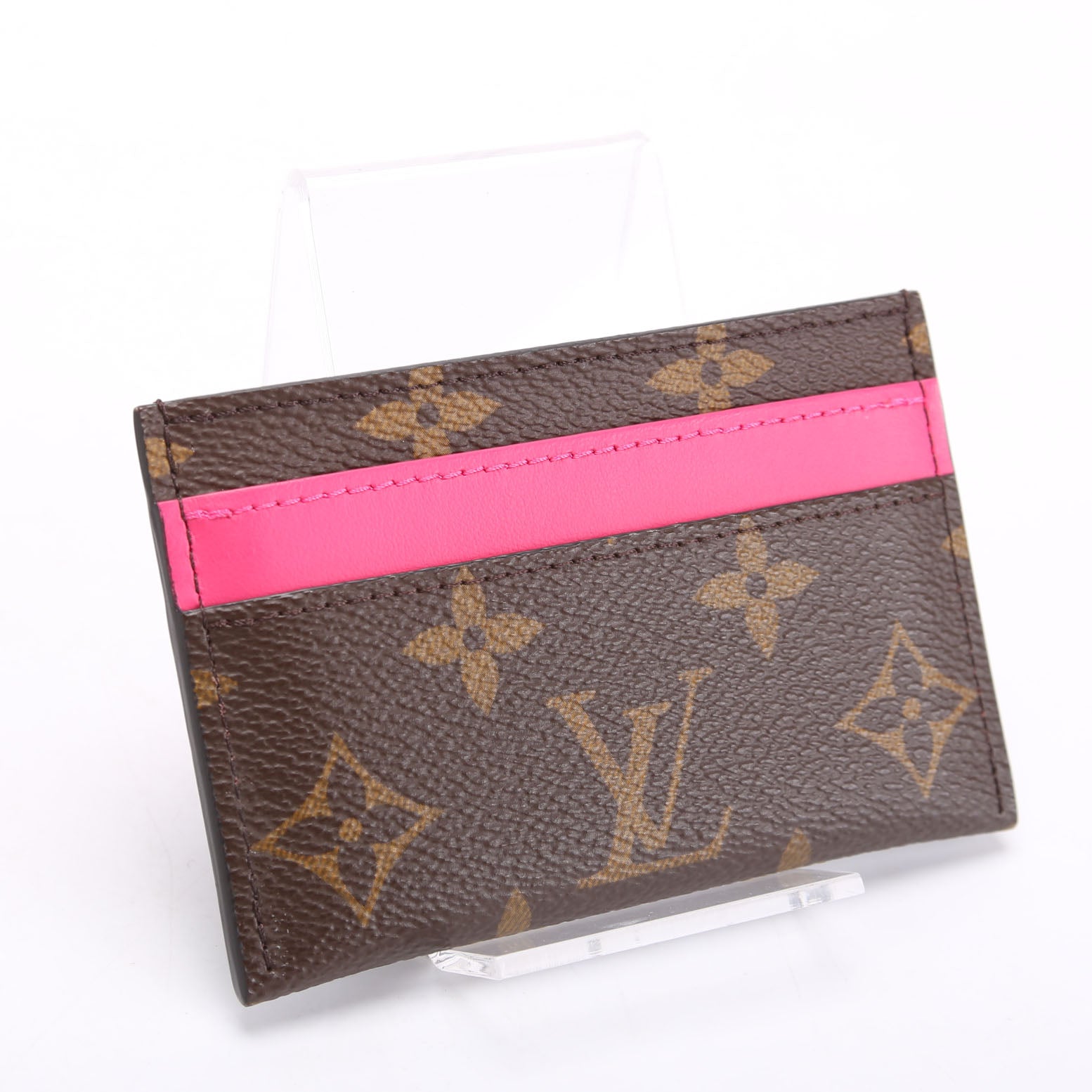 Double Card Holder Macassar Monogram Pink