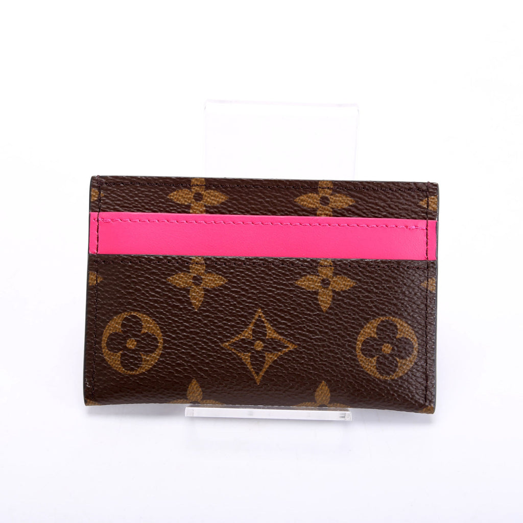 Double Card Holder Macassar Monogram Pink