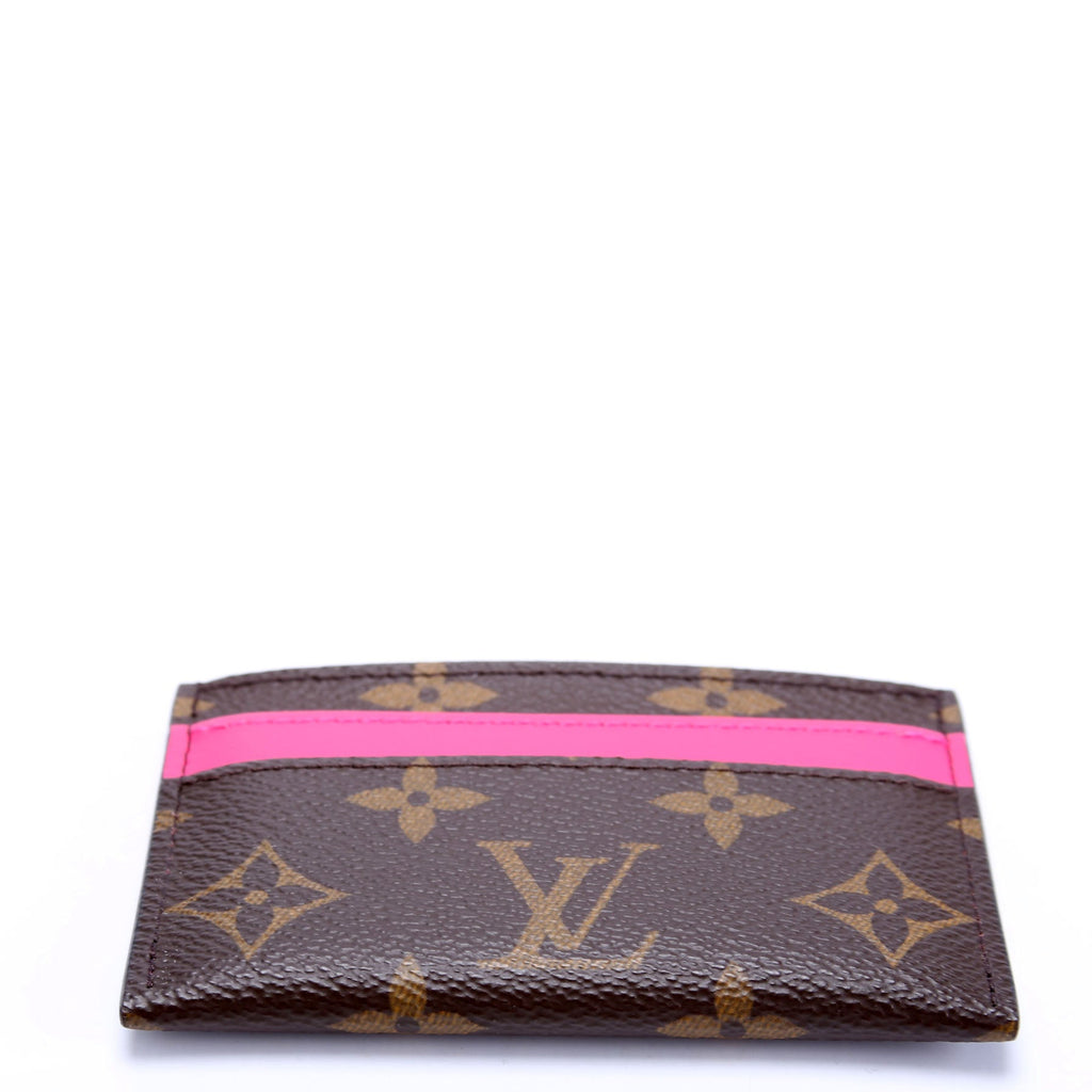 Double Card Holder Macassar Monogram Pink