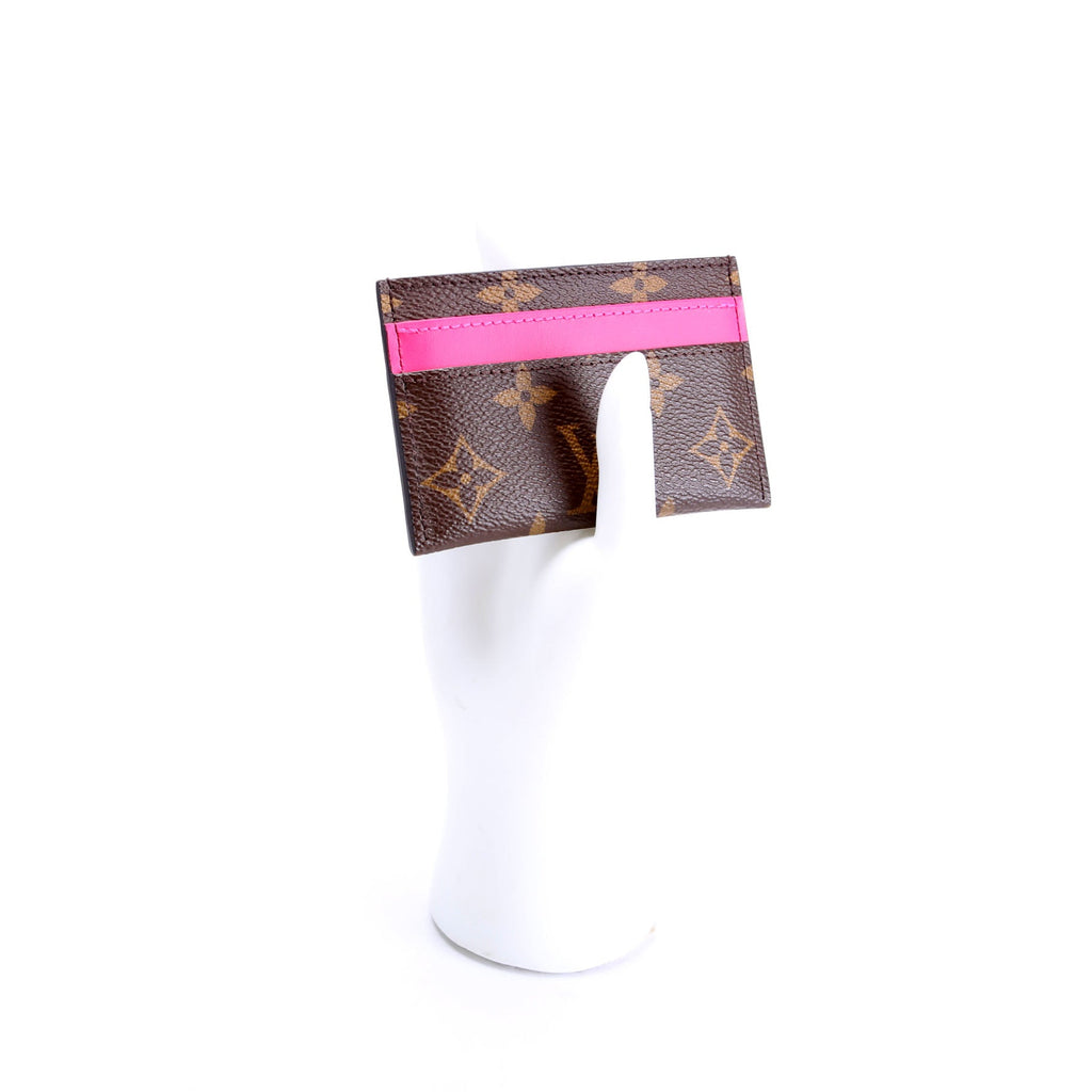 Double Card Holder Macassar Monogram Pink