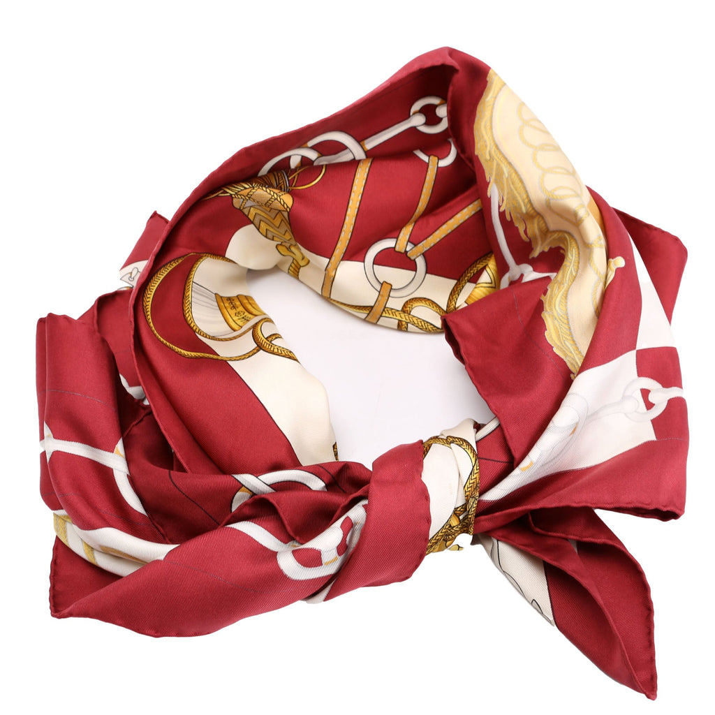 Cliquetis 90 Silk Scarf Red/Multicolor