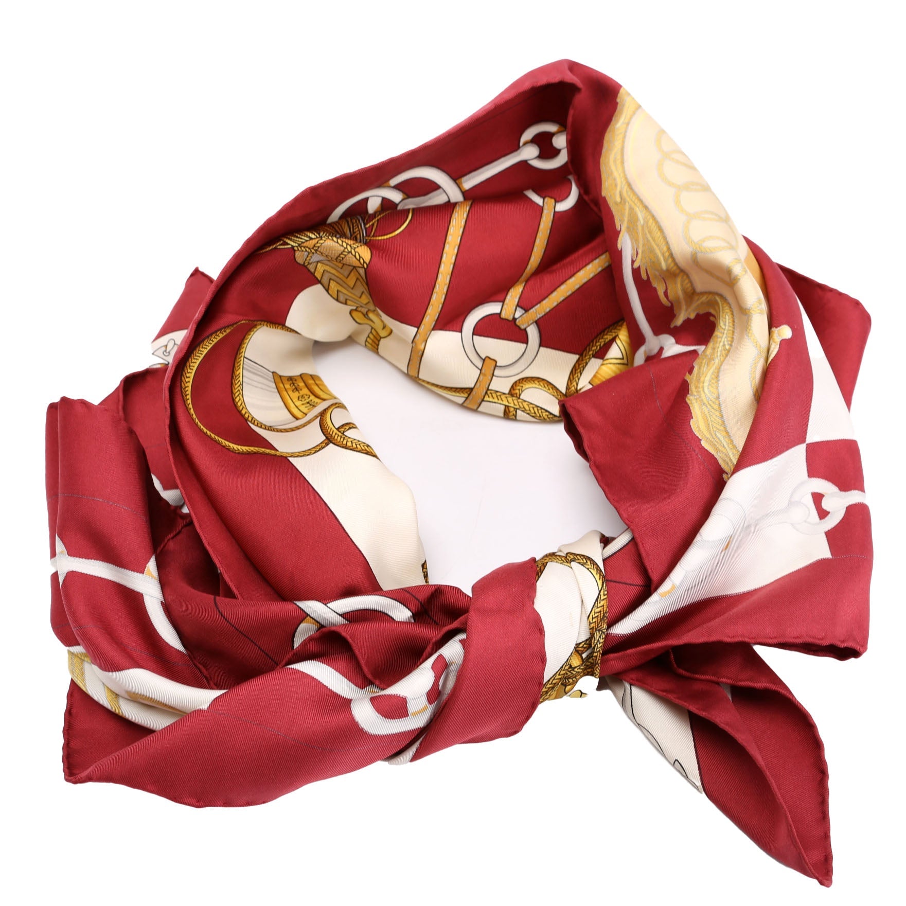 Cliquetis 90 Silk Scarf Red/Multicolor
