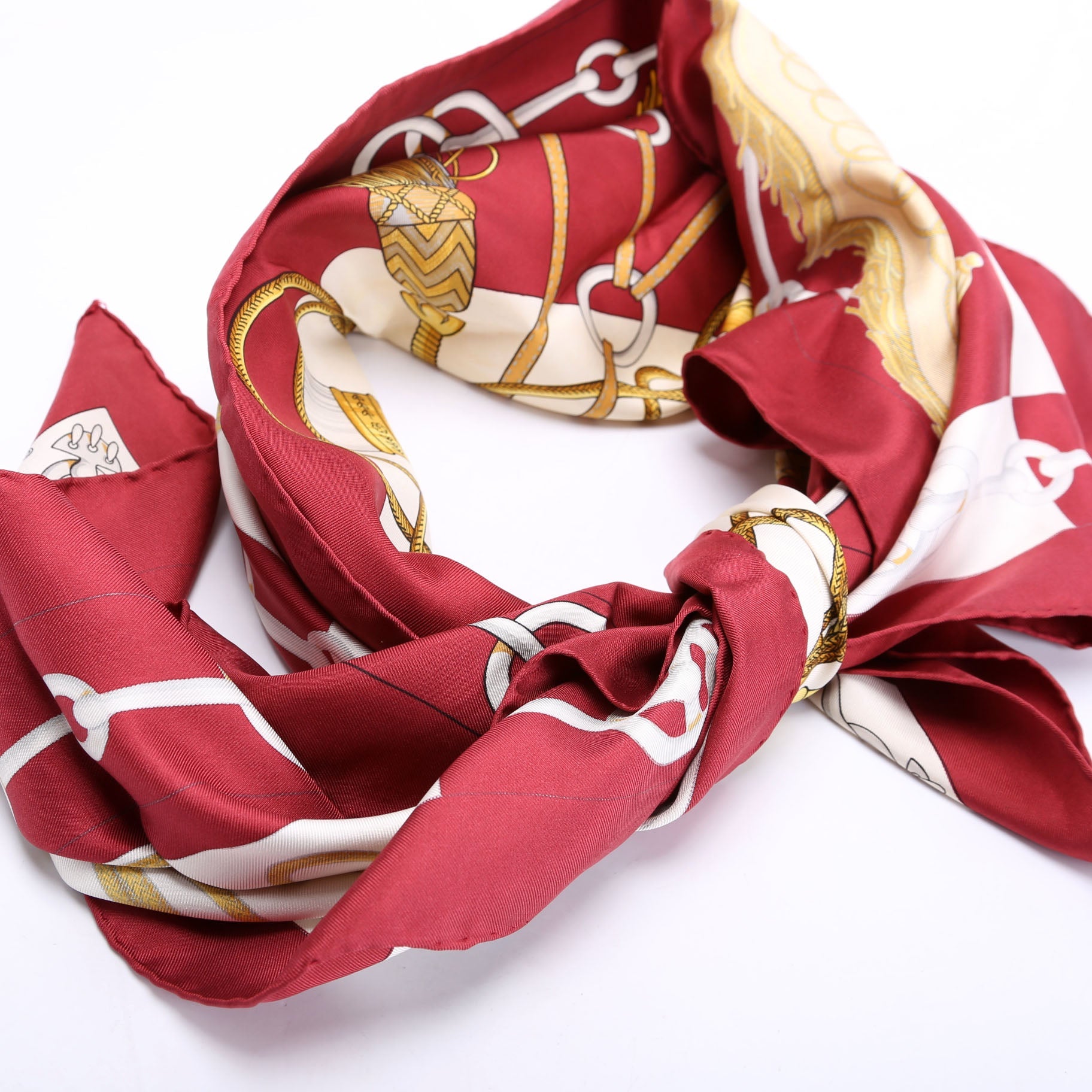 Cliquetis 90 Silk Scarf Red/Multicolor