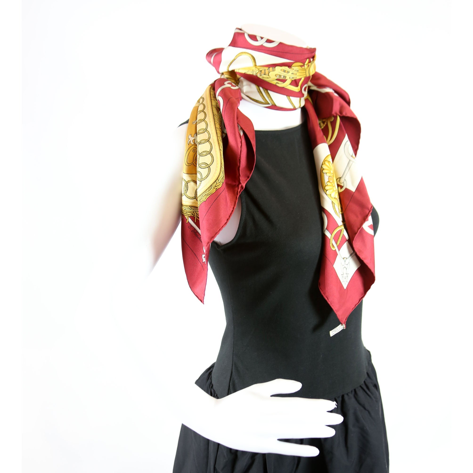Cliquetis 90 Silk Scarf Red/Multicolor