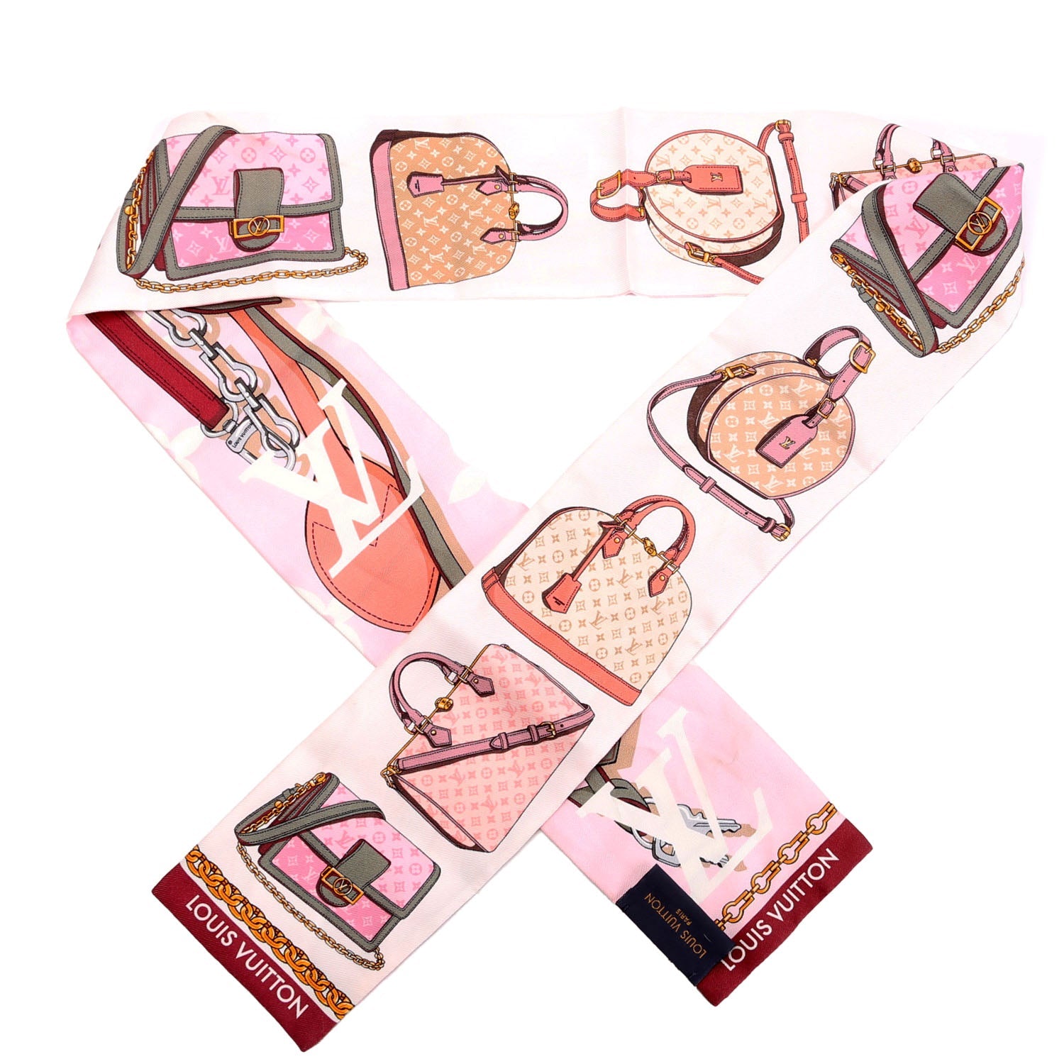 Tribute To Bandeau Silk Scarf Pink/Multicolor