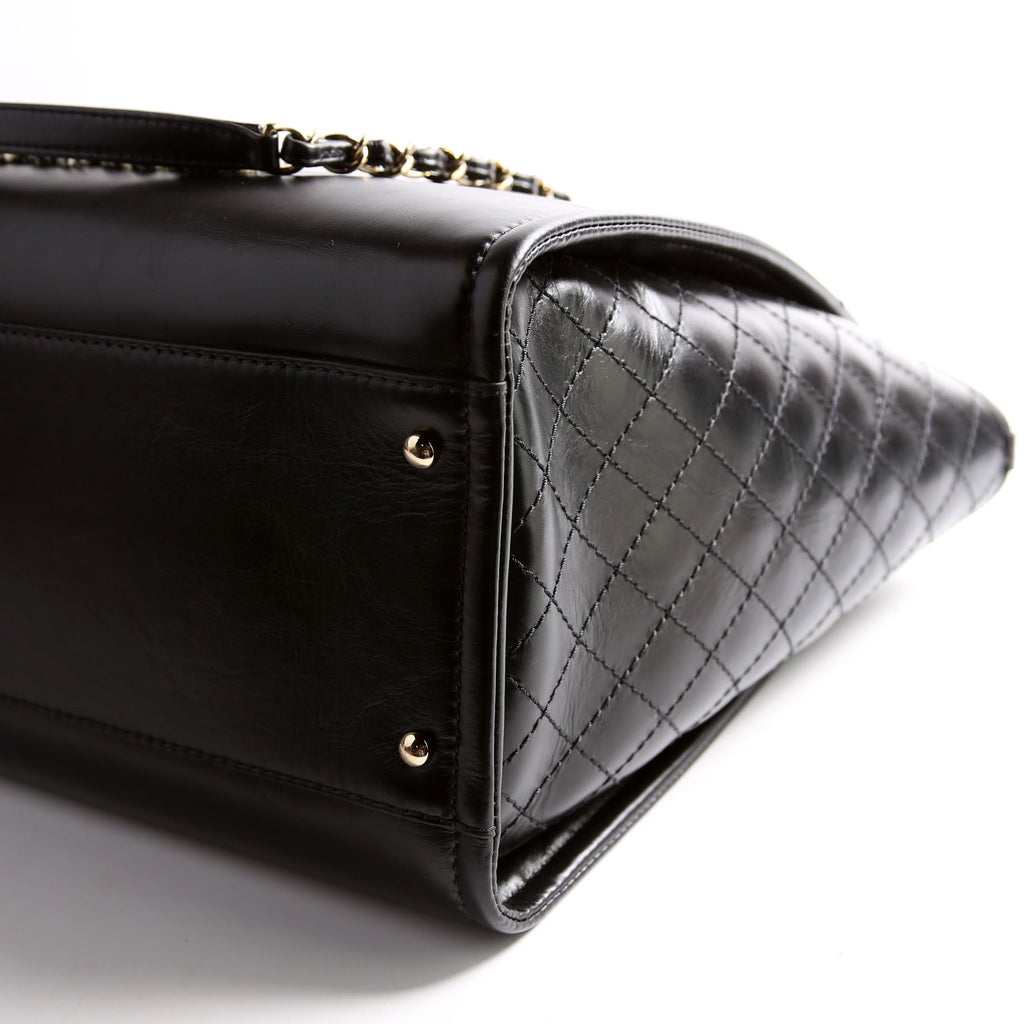Deauville Shiny Calf/Tweed Large Tote RFID Black