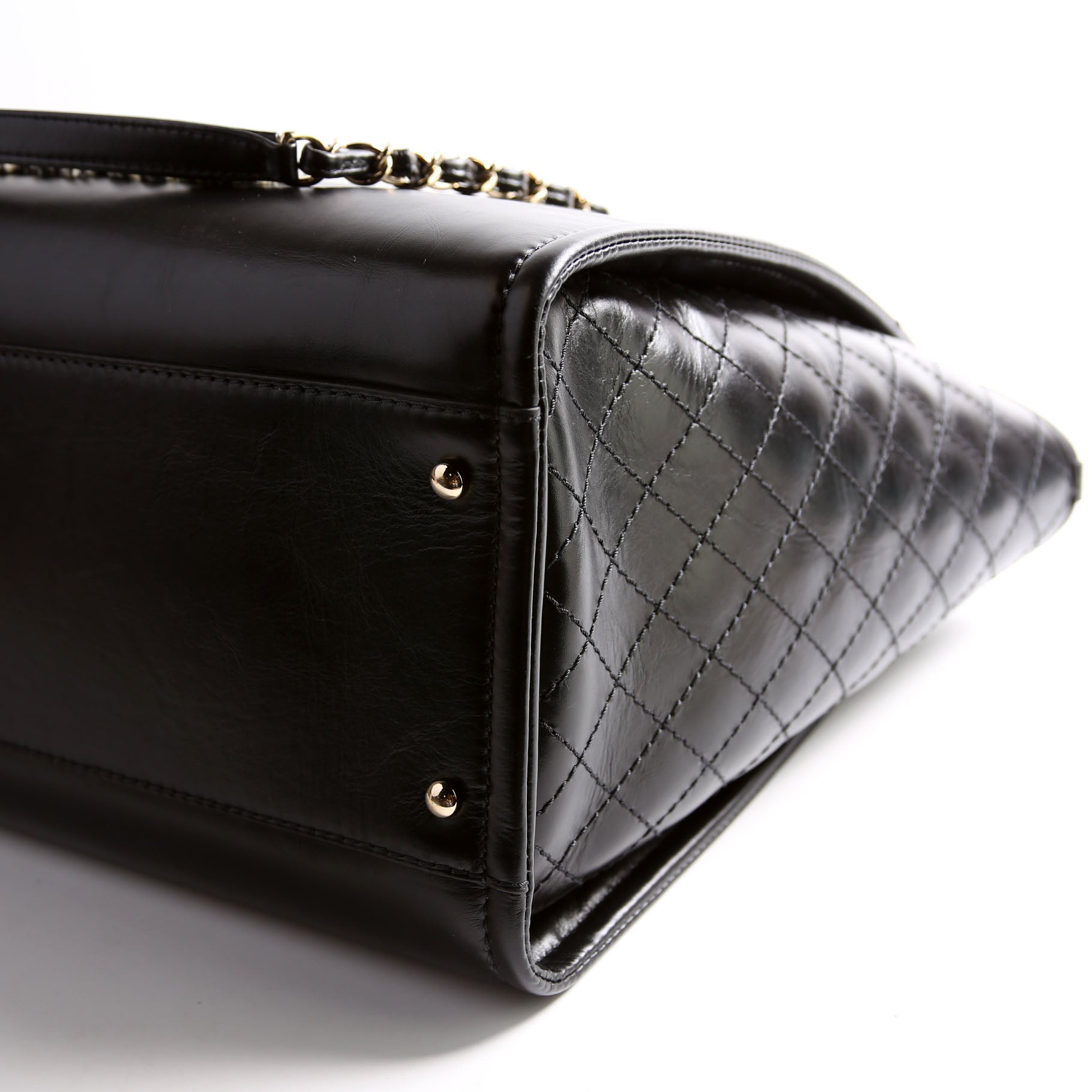 Deauville Shiny Calf/Tweed Large Tote RFID Black