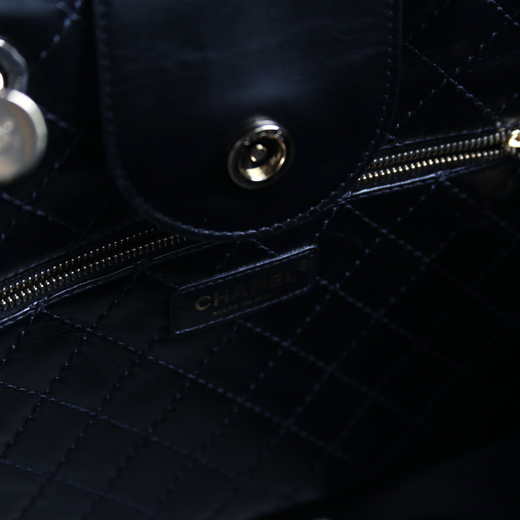 Deauville Shiny Calf/Tweed Large Tote RFID Black