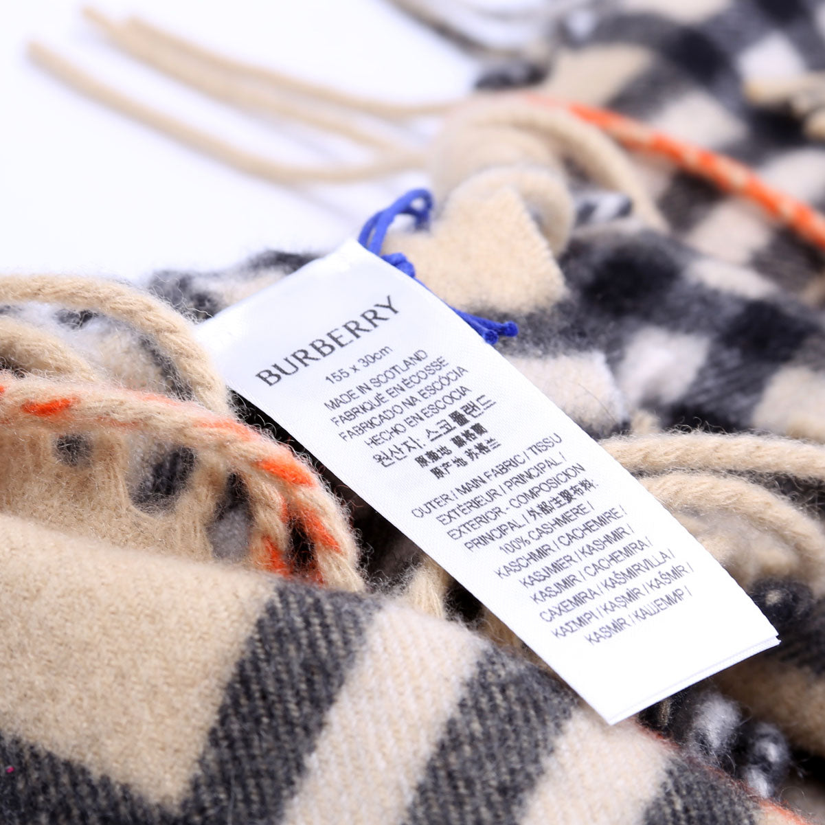 Embroidered Knightsolid Cashmere Scarf Brown