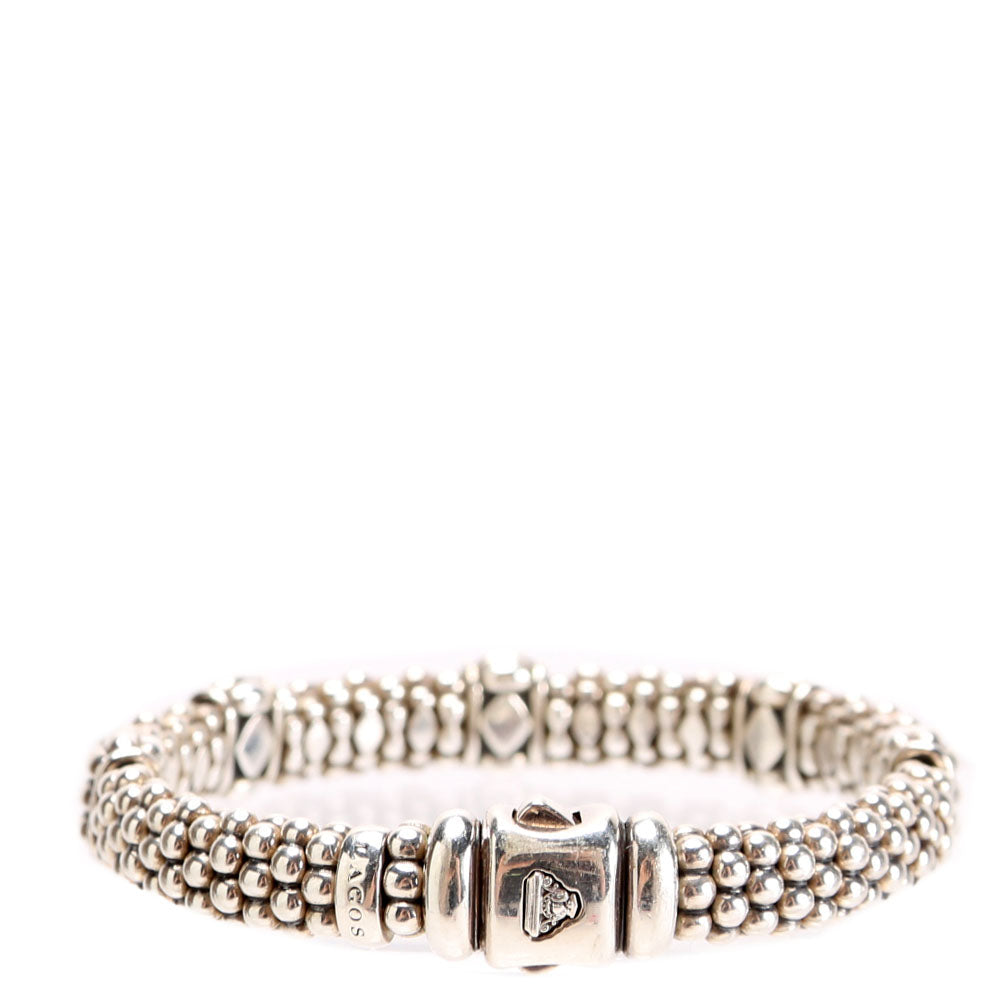 Fluted Beaded Bracelet 9MM 925