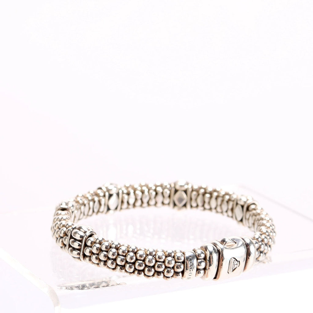 Fluted Beaded Bracelet 9MM 925