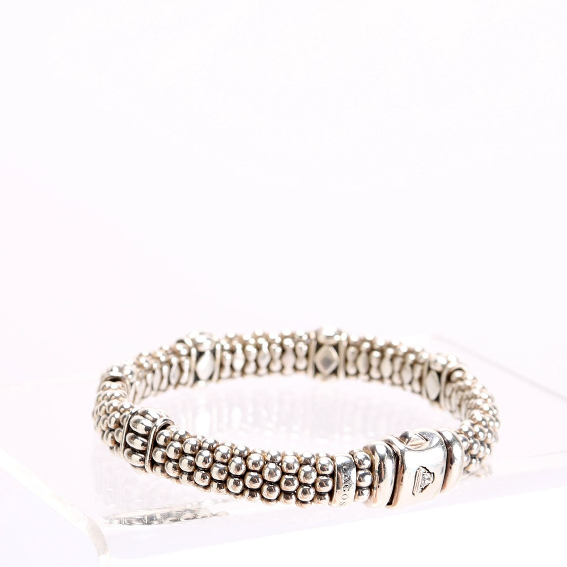 Fluted Beaded Bracelet 9MM 925