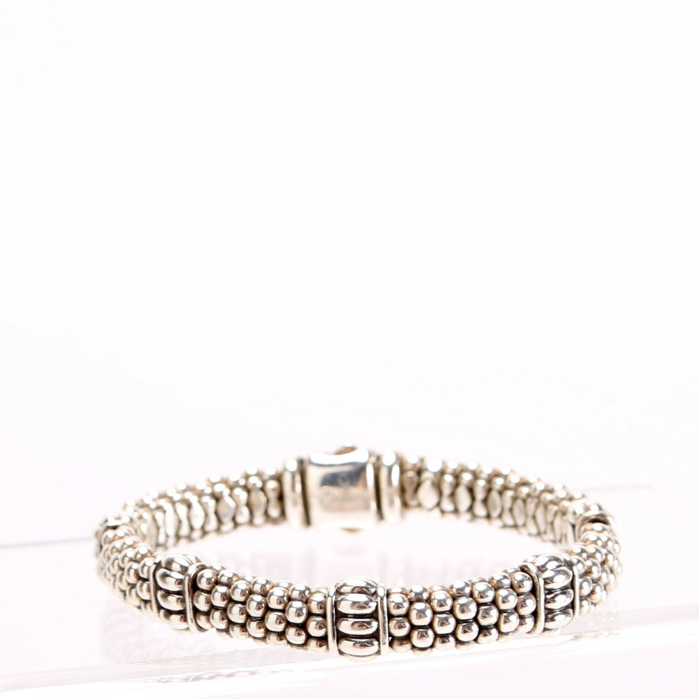 Fluted Beaded Bracelet 9MM 925