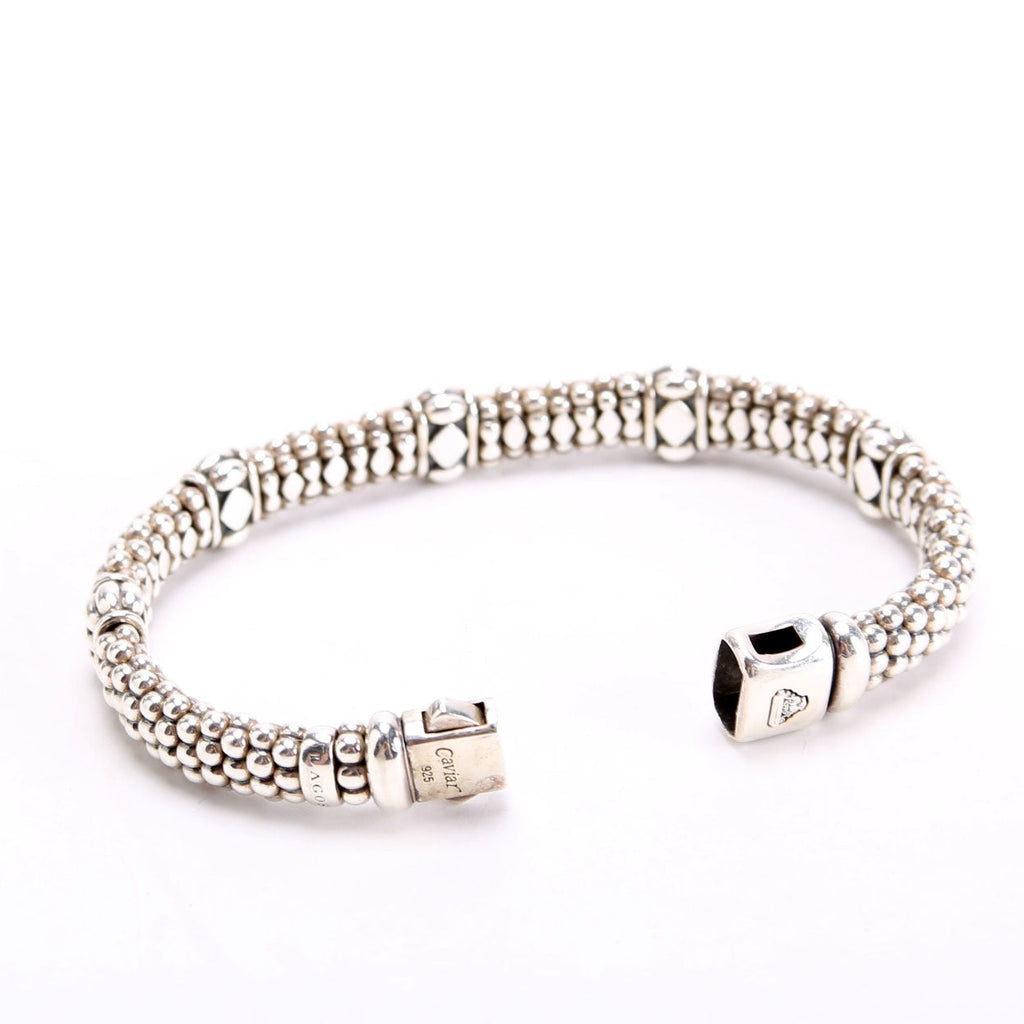 Fluted Beaded Bracelet 9MM 925