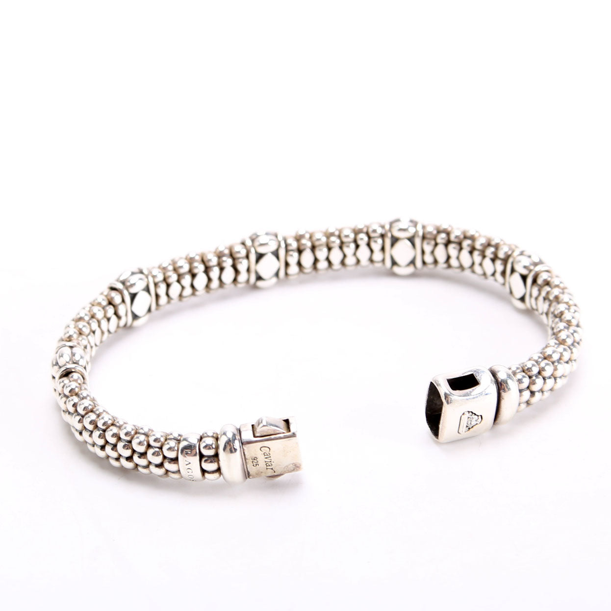Fluted Beaded Bracelet 9MM 925