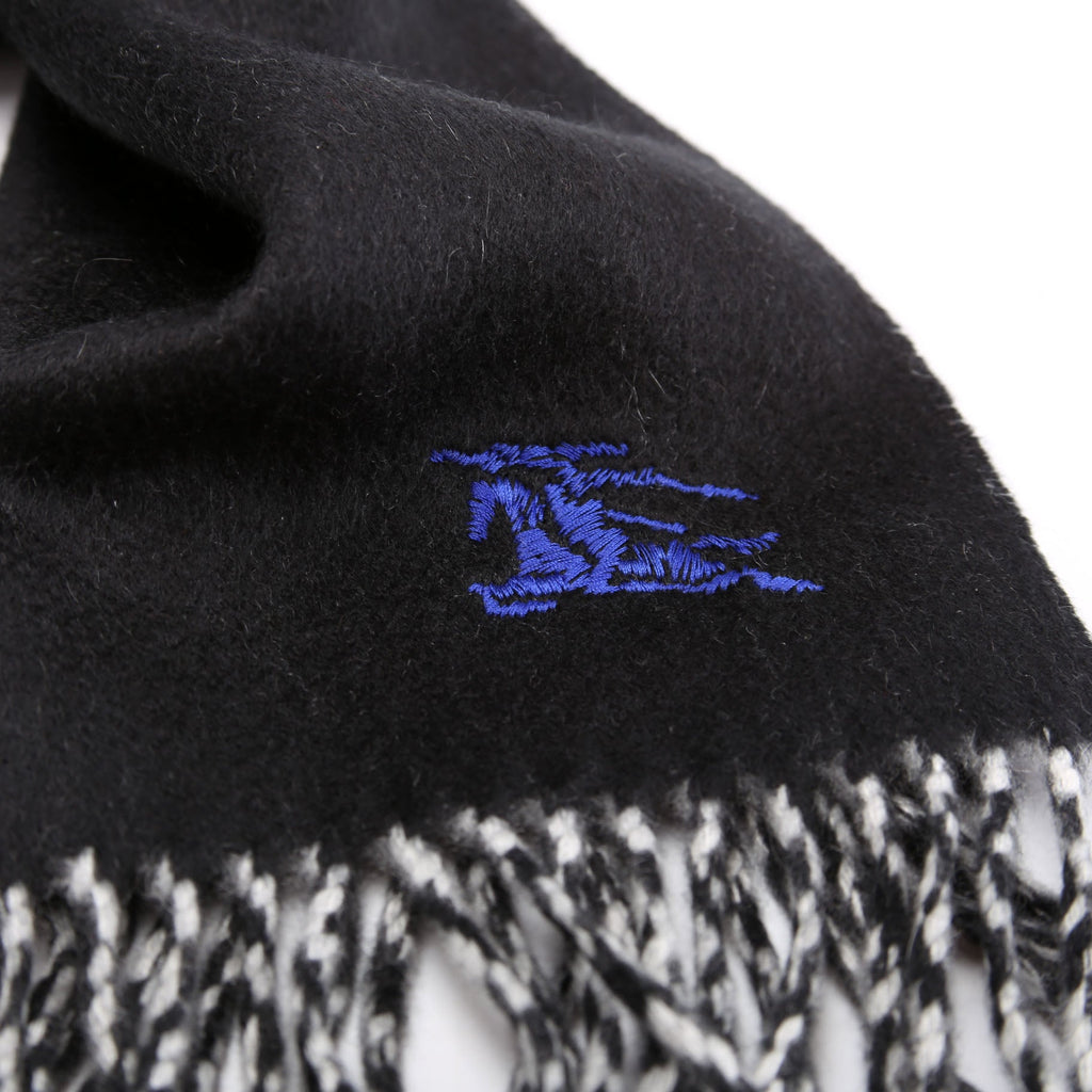 Happy Washed Medium Check Cashmere Scarf Black/Grey