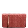 Dior Lady Dior Pouch With Inserts Lambskin Cannage Rust