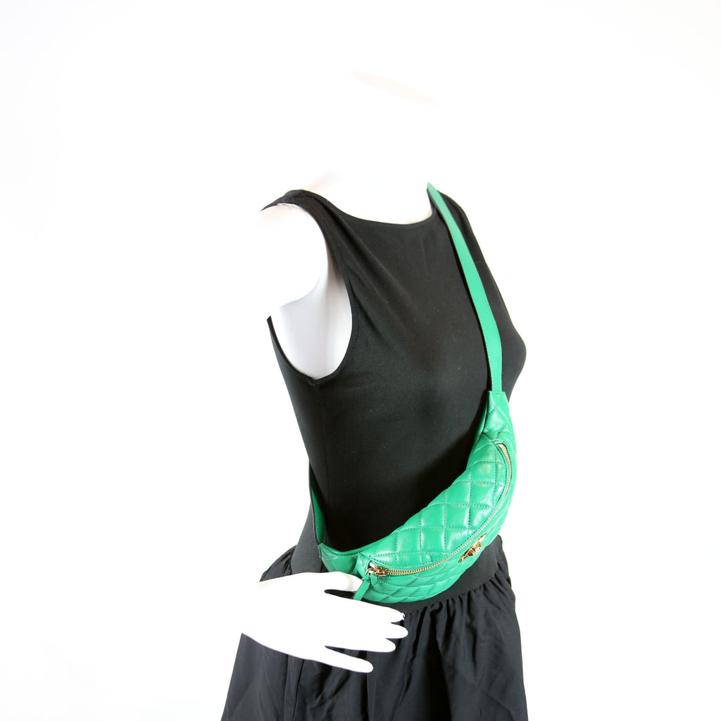 Quilted Medusa Belt Bag Green