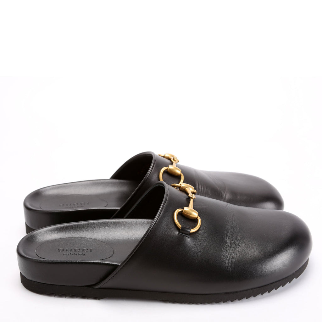 Horsebit Leather Mules Size 38.5 Black