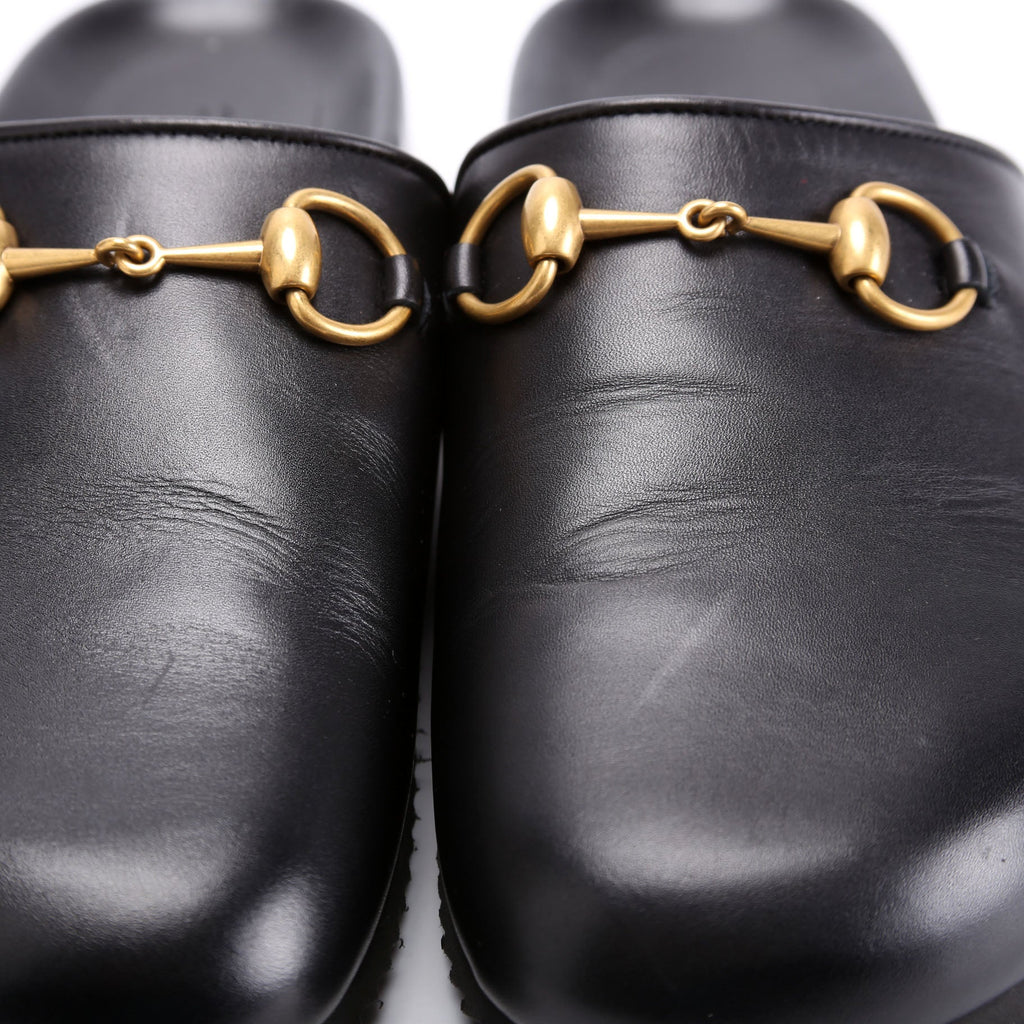 Horsebit Leather Mules Size 38.5 Black