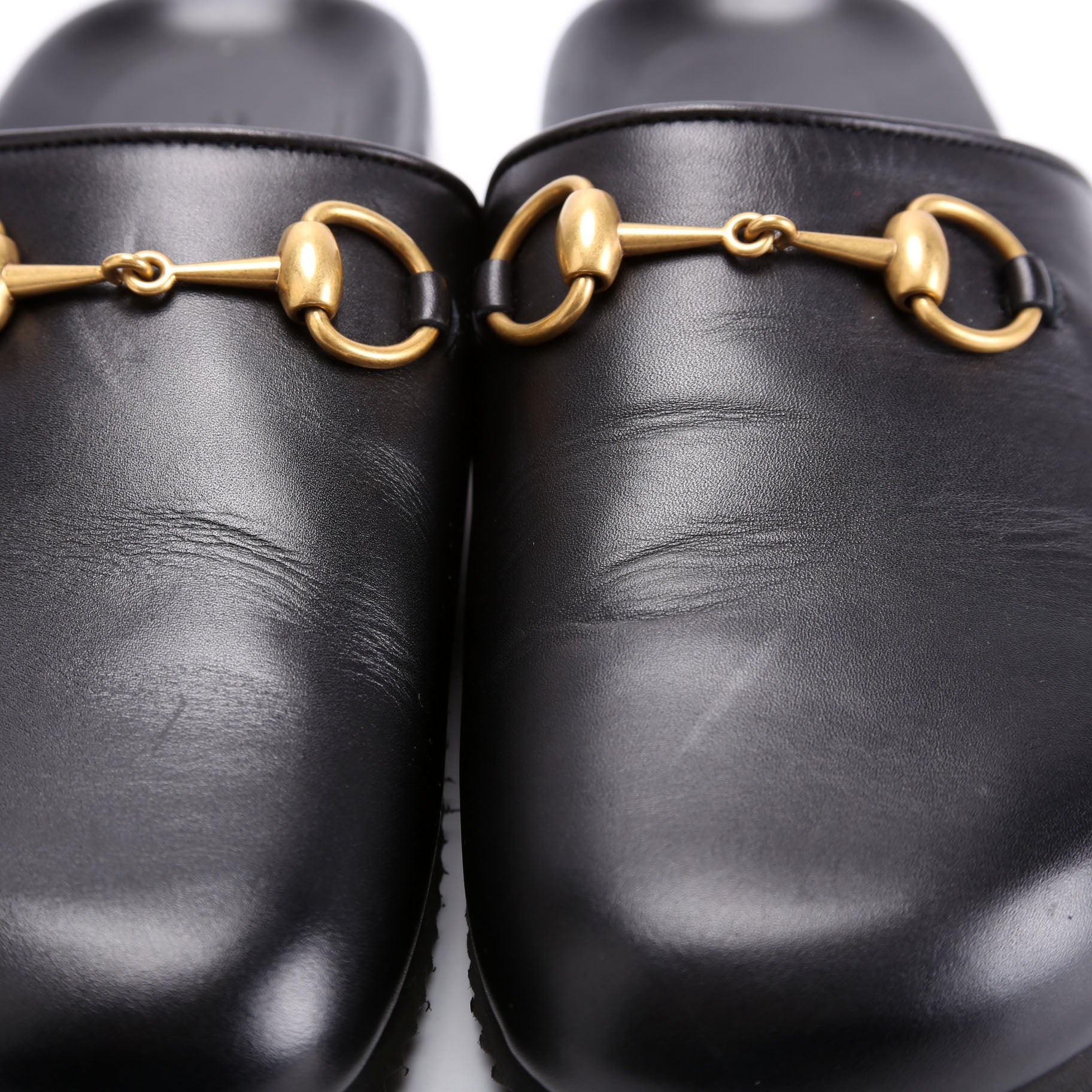 Horsebit Leather Mules Size 38.5 Black
