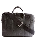 658573 Jumbo GG Leather Briefcase Black