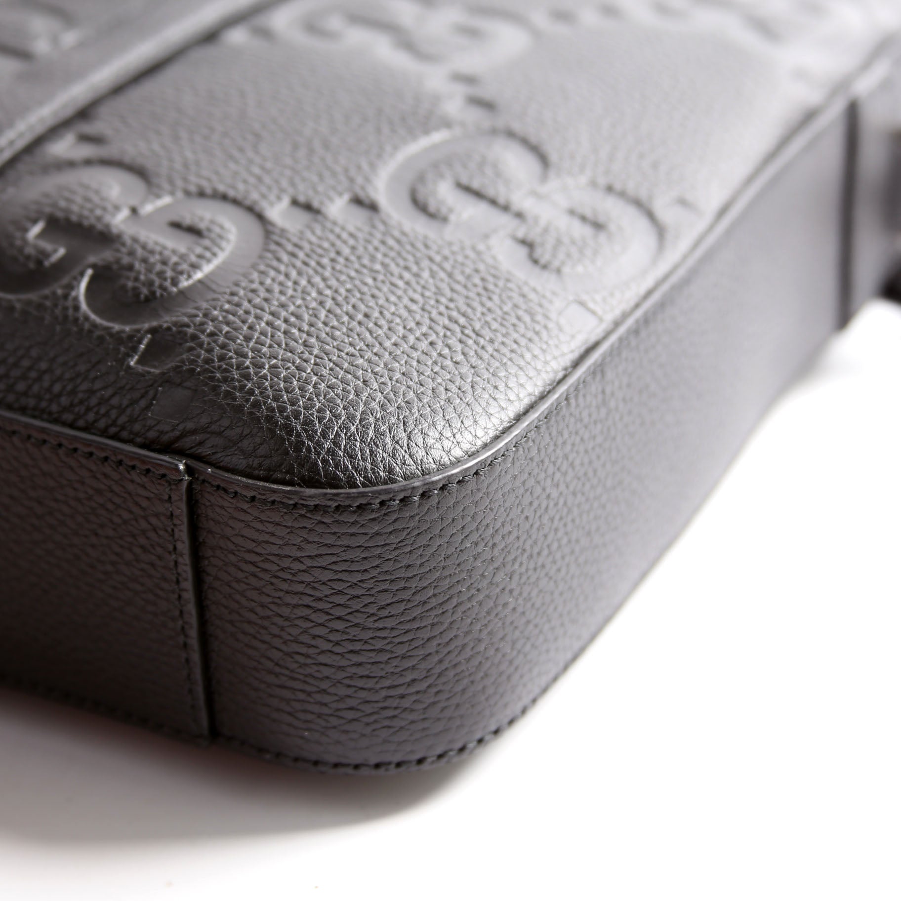 658573 Jumbo GG Leather Briefcase Black