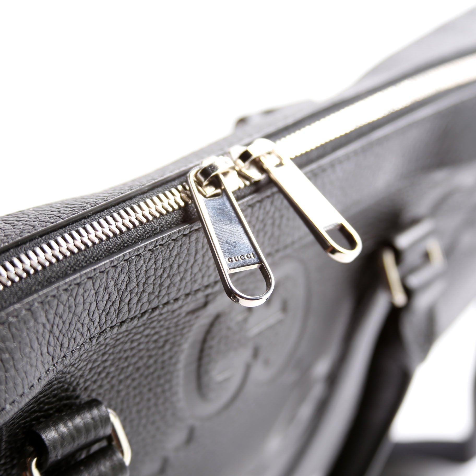 658573 Jumbo GG Leather Briefcase Black