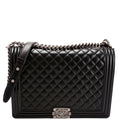 Boy Flap Large Lambskin Black/Silver