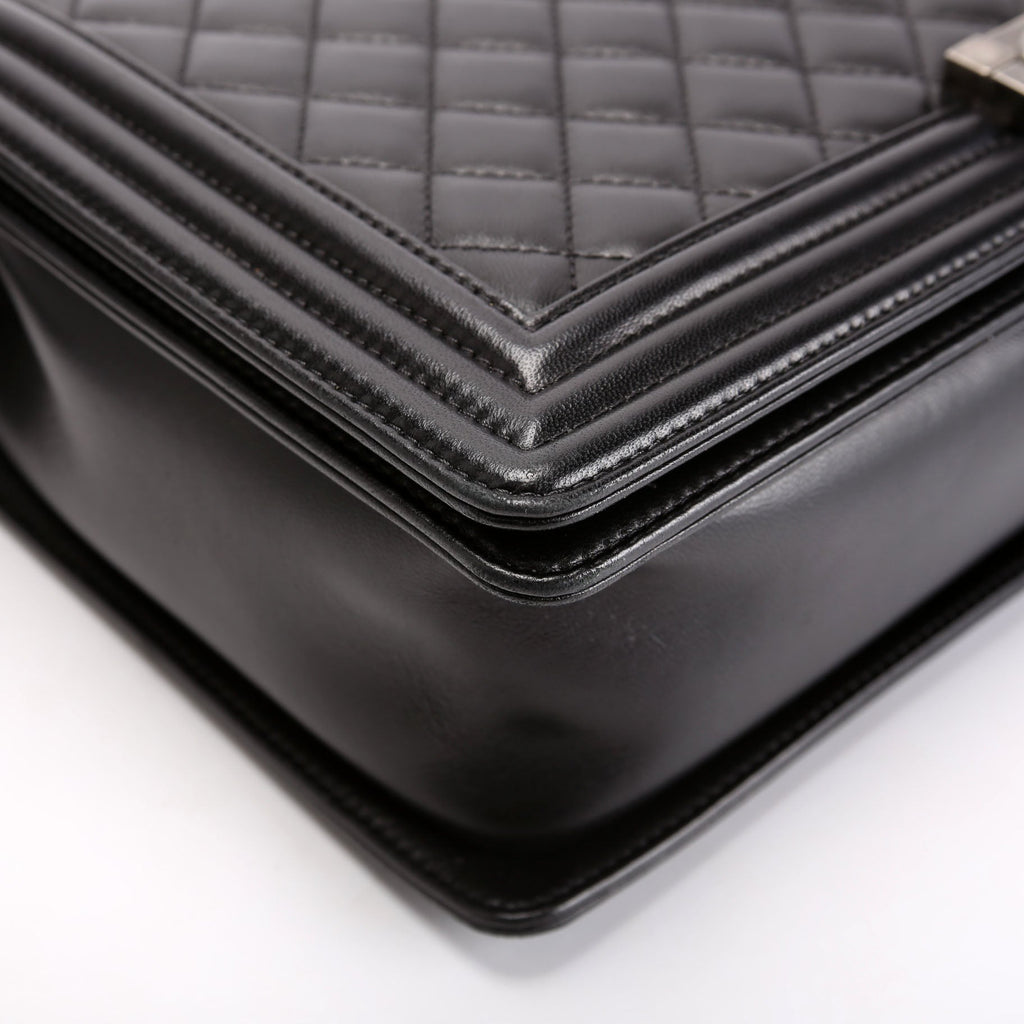 Boy Flap Large Lambskin Black/Silver