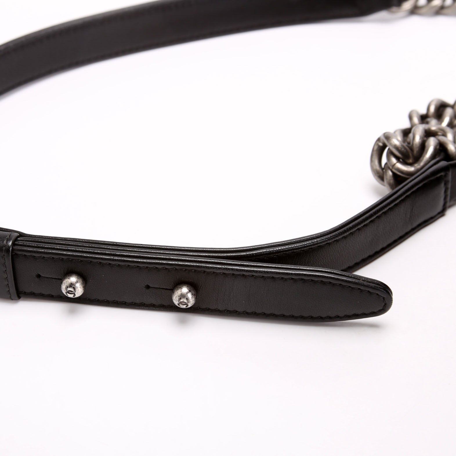 Boy Flap Large Lambskin Black/Silver