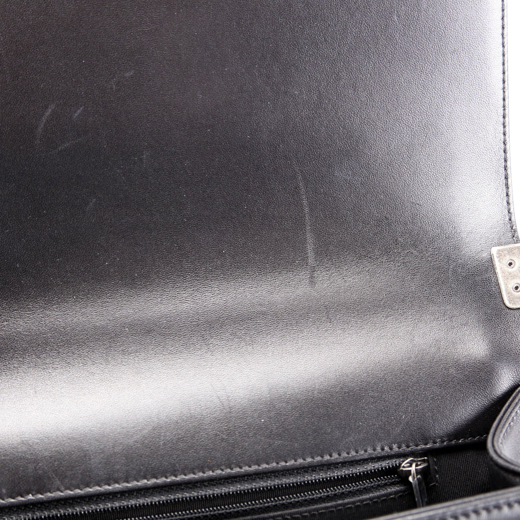 Boy Flap Large Lambskin Black/Silver