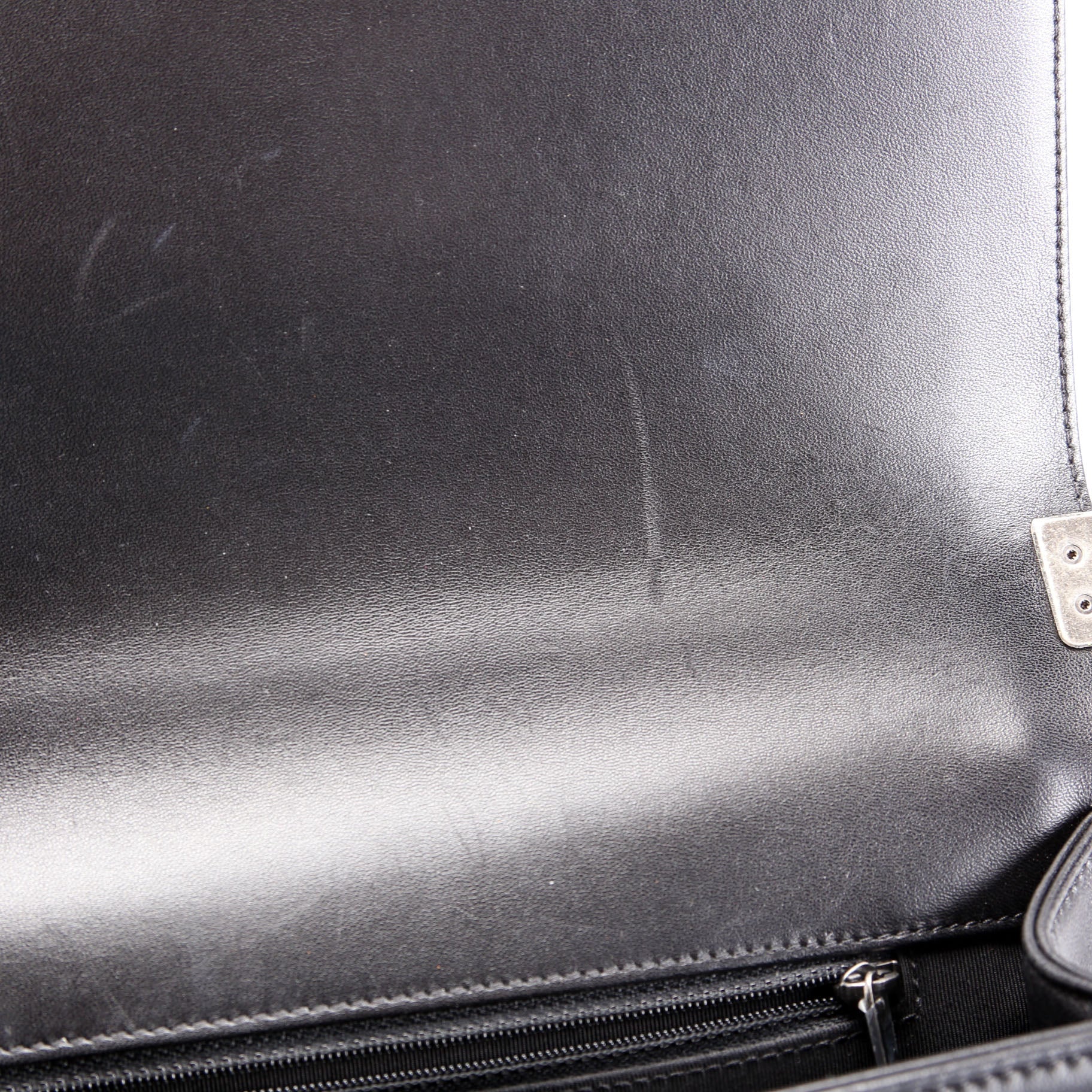Boy Flap Large Lambskin Black/Silver
