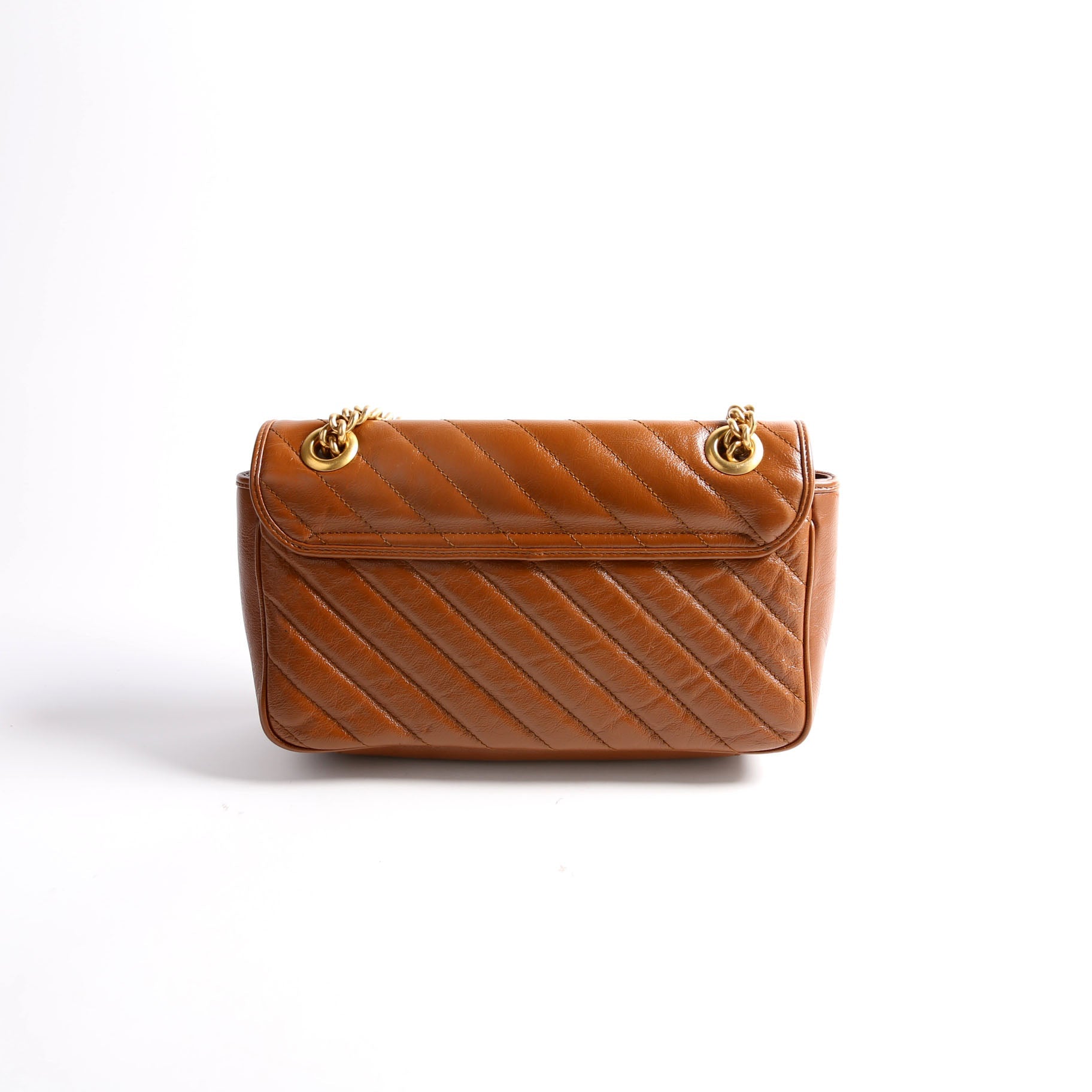 443497 Marmont Diagonal Leather Shoulder Small Flap Brown