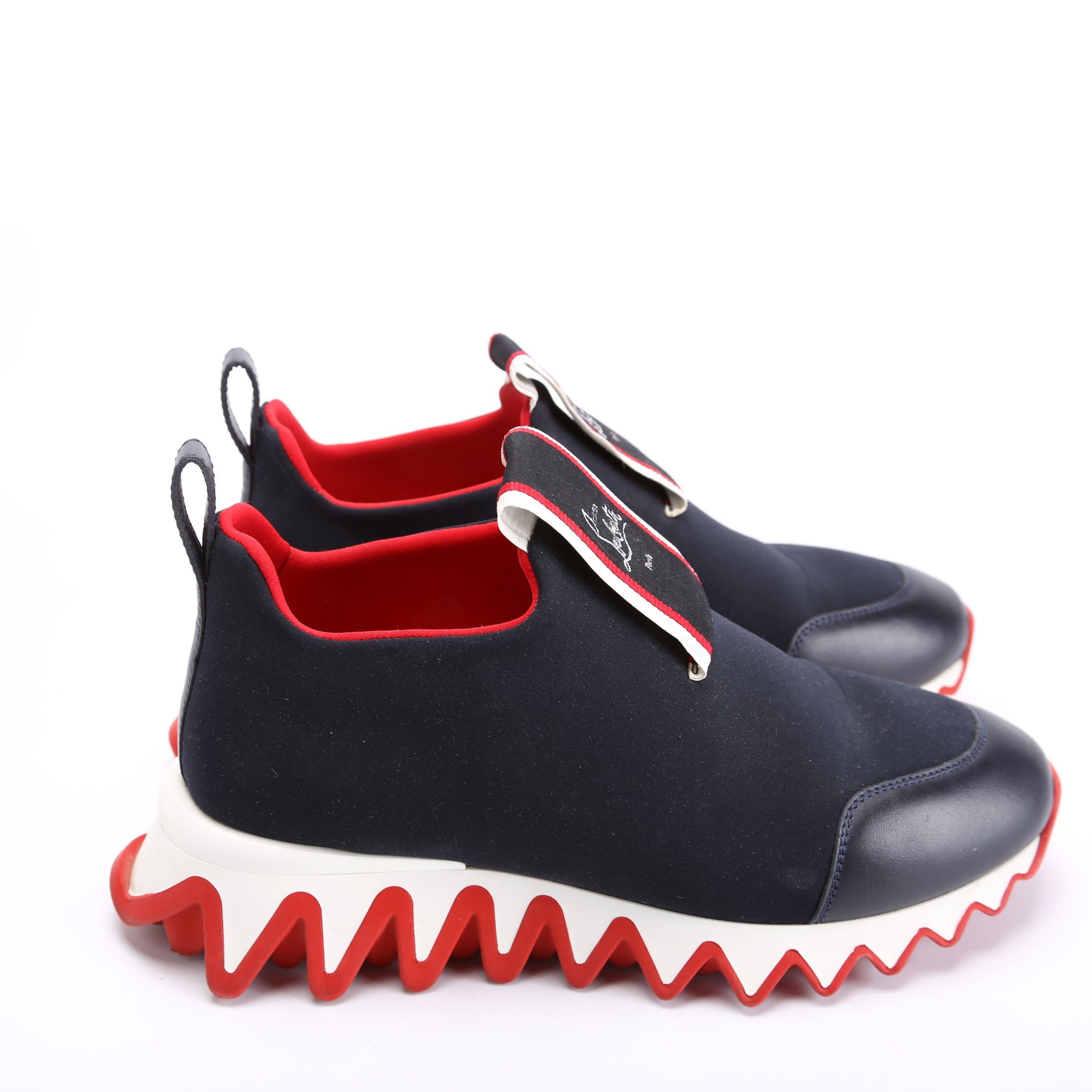 Tiketa Run Flat Sneakers Neoprene Size 37.5 Navy/Red/White