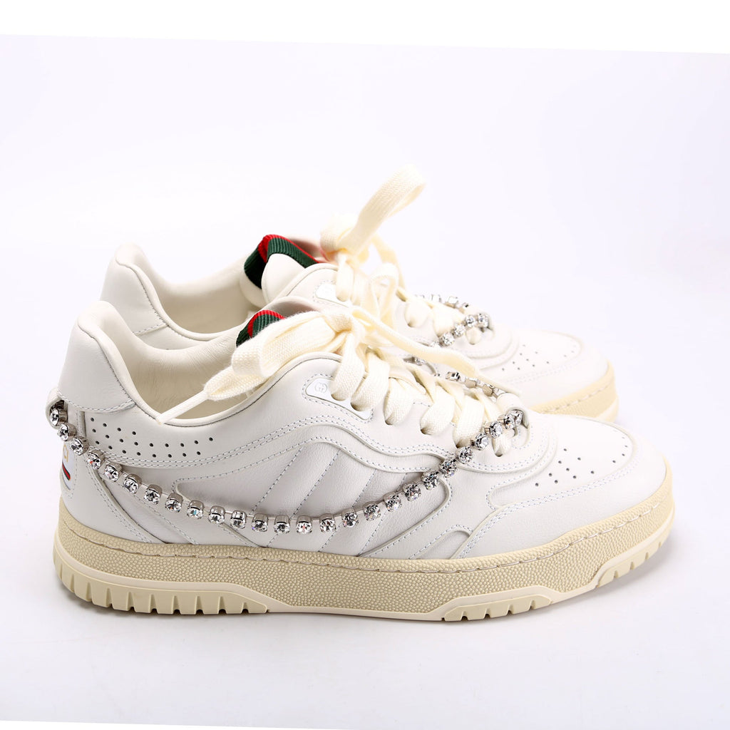 RE-Web Crystal Chain Sneakers Size 36.5 White/Green/Red