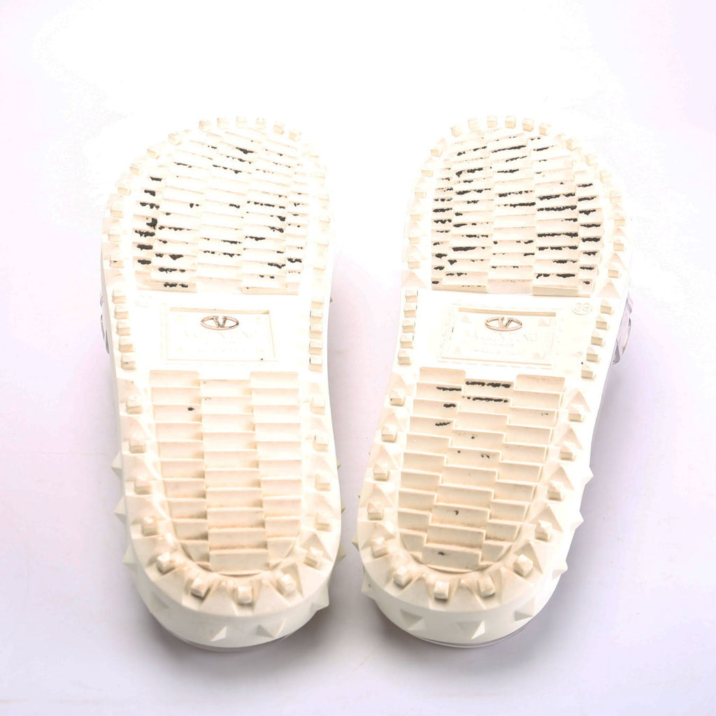 PVC Jelly Rockstud Slides Size 39 Clear/Green