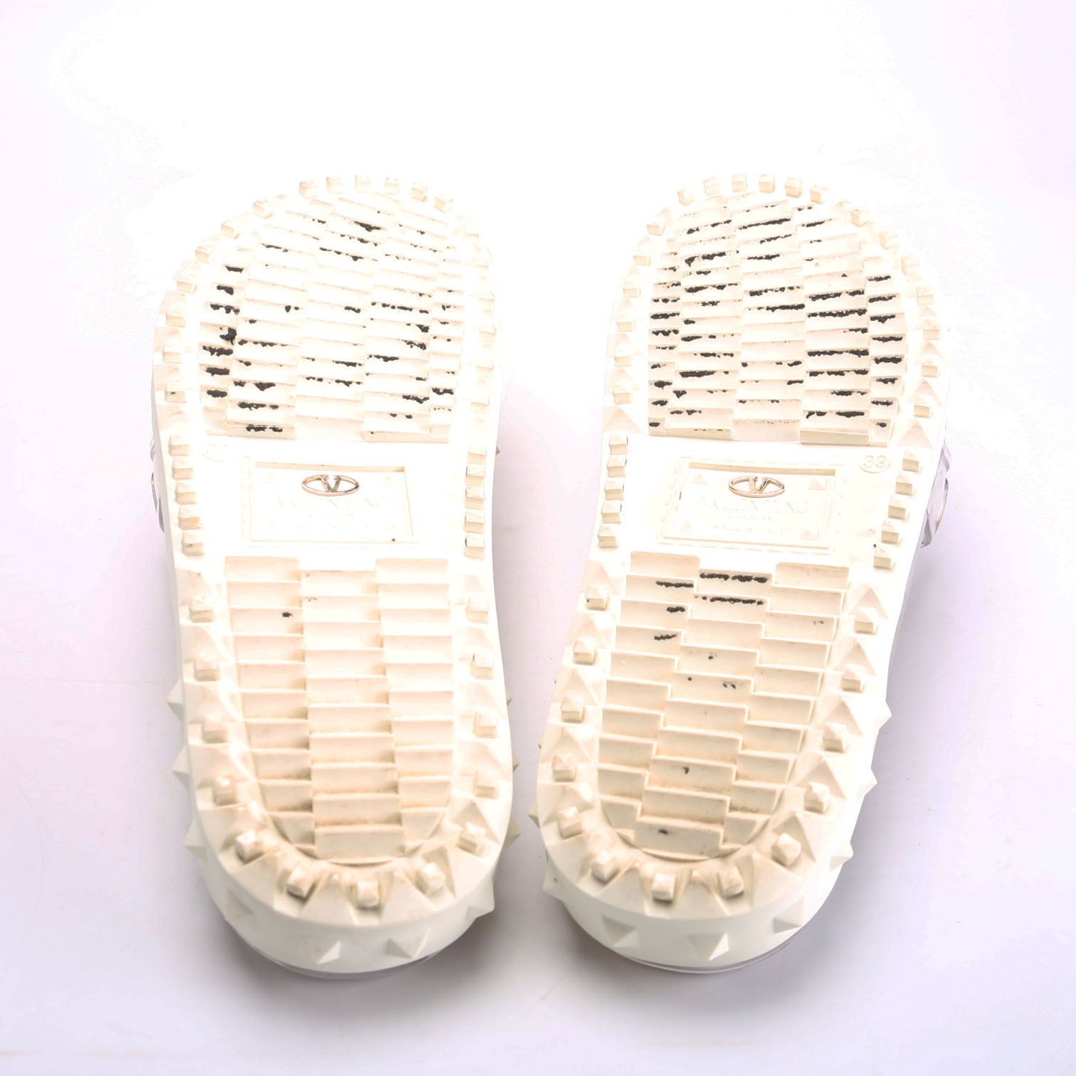 PVC Jelly Rockstud Slides Size 39 Clear/Green