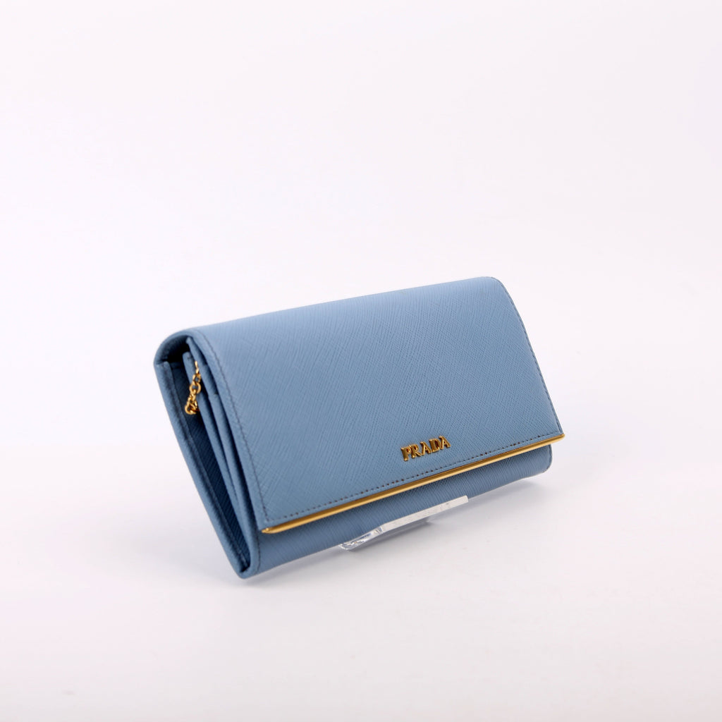 Saffiano Chain Wallet 1MH132 Blue