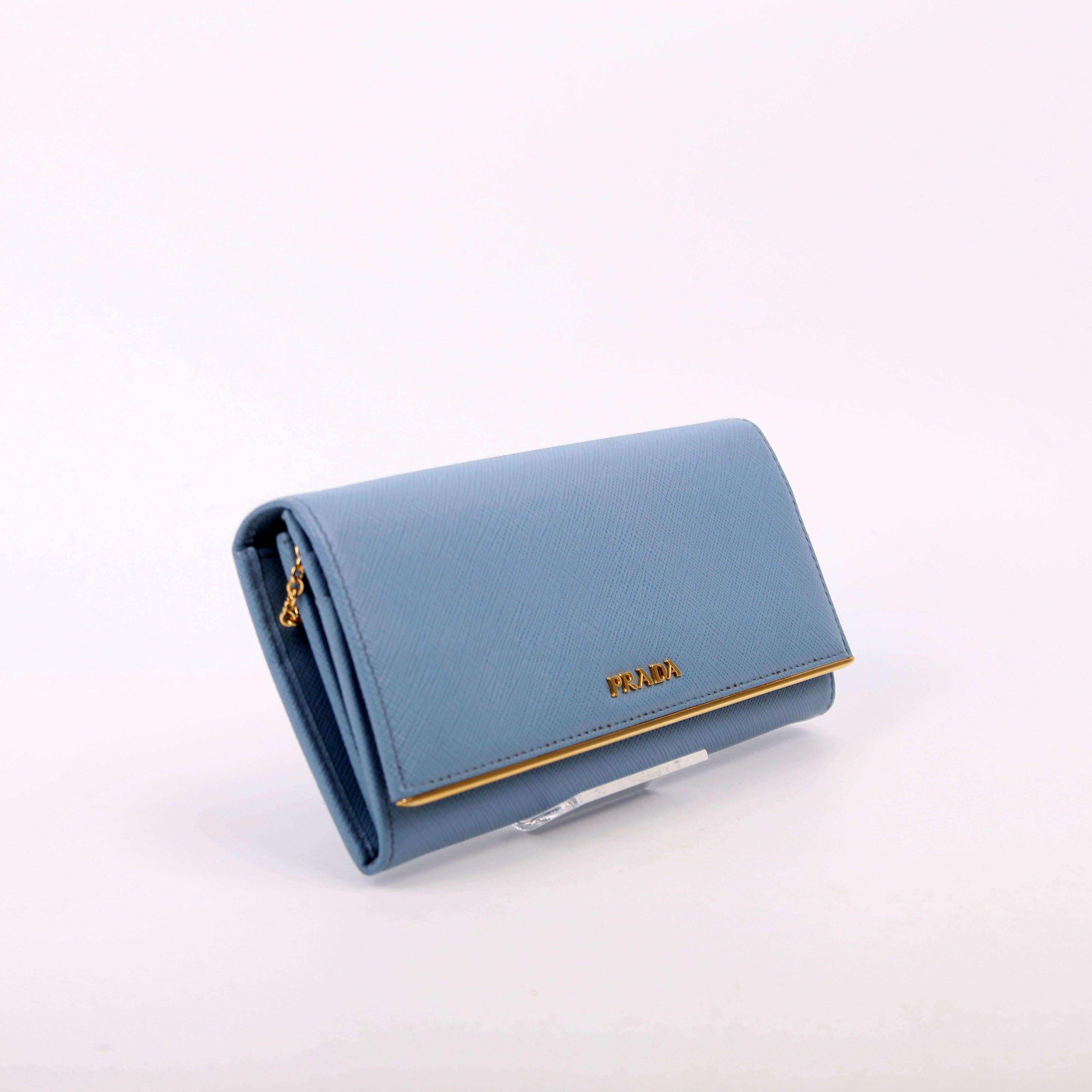 Saffiano Chain Wallet 1MH132 Blue