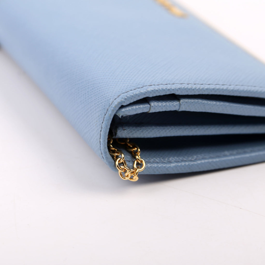 Saffiano Chain Wallet 1MH132 Blue