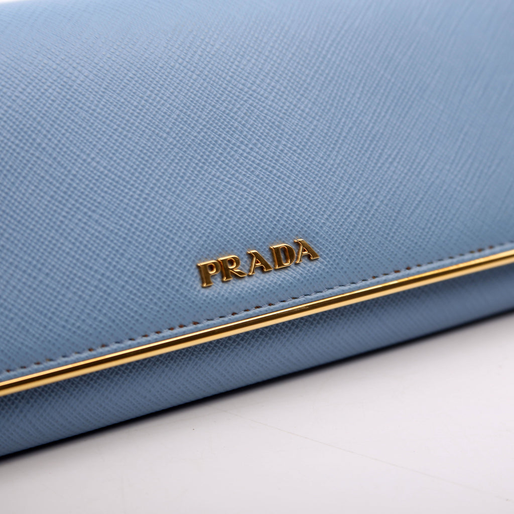 Saffiano Chain Wallet 1MH132 Blue