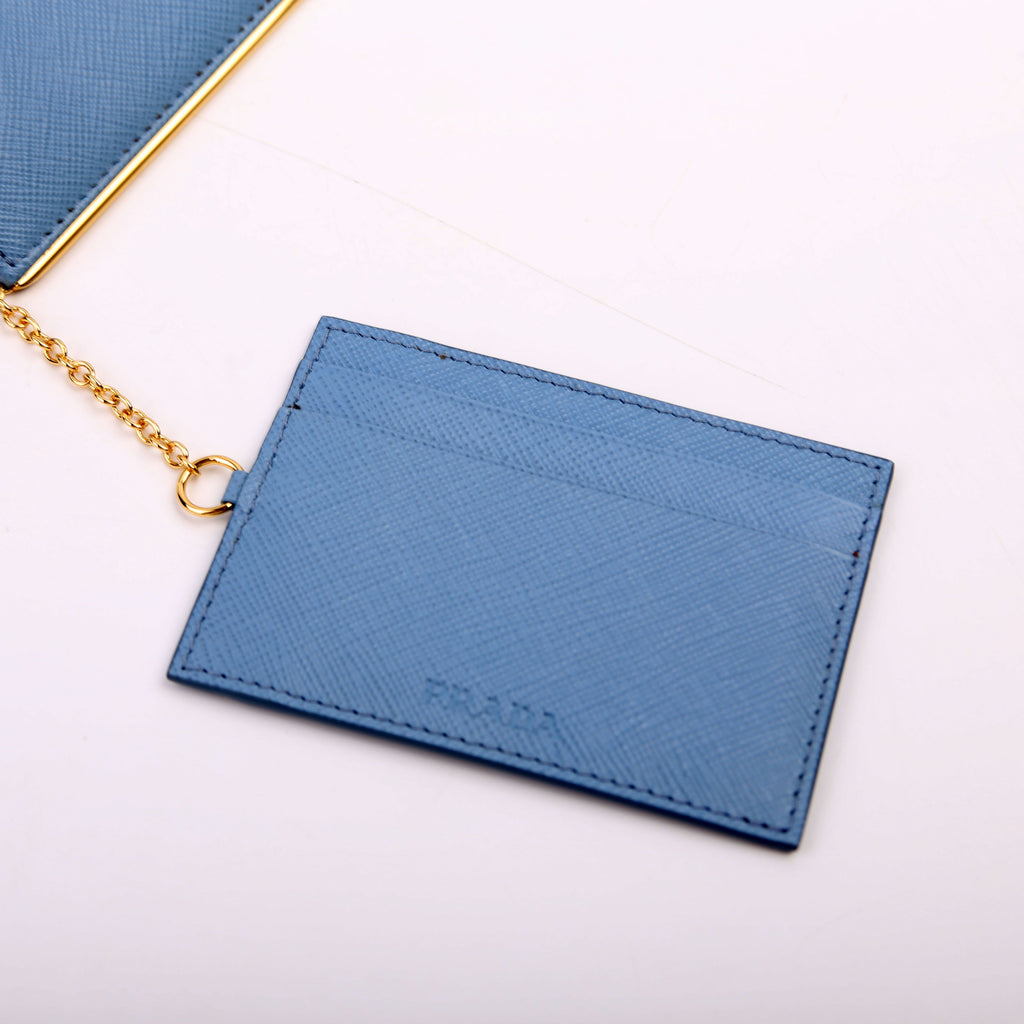 Saffiano Chain Wallet 1MH132 Blue