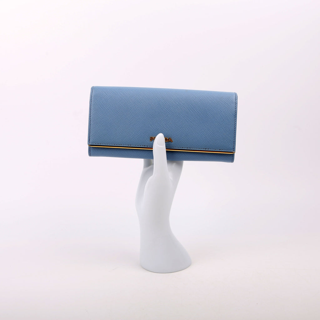 Saffiano Chain Wallet 1MH132 Blue