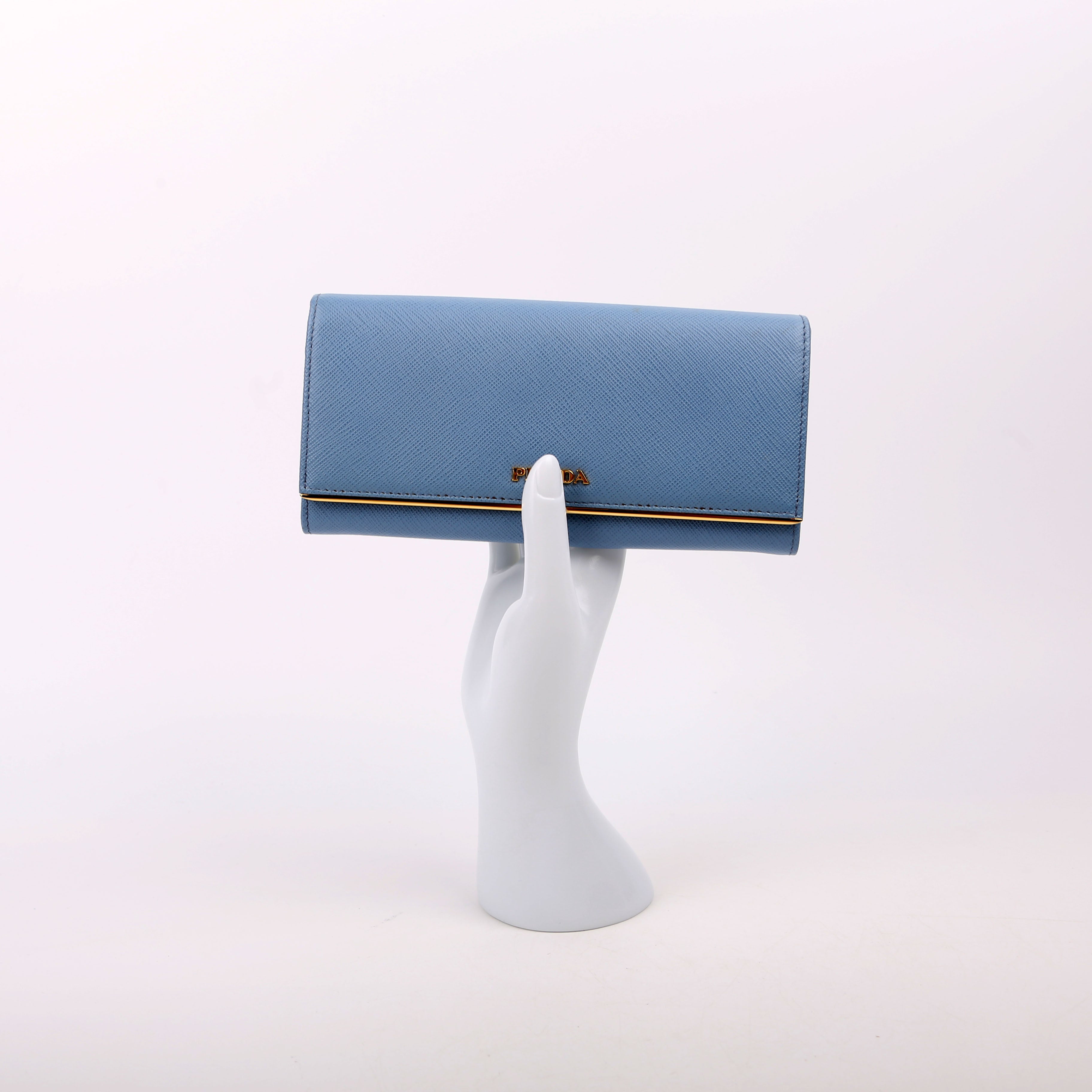 Saffiano Chain Wallet 1MH132 Blue
