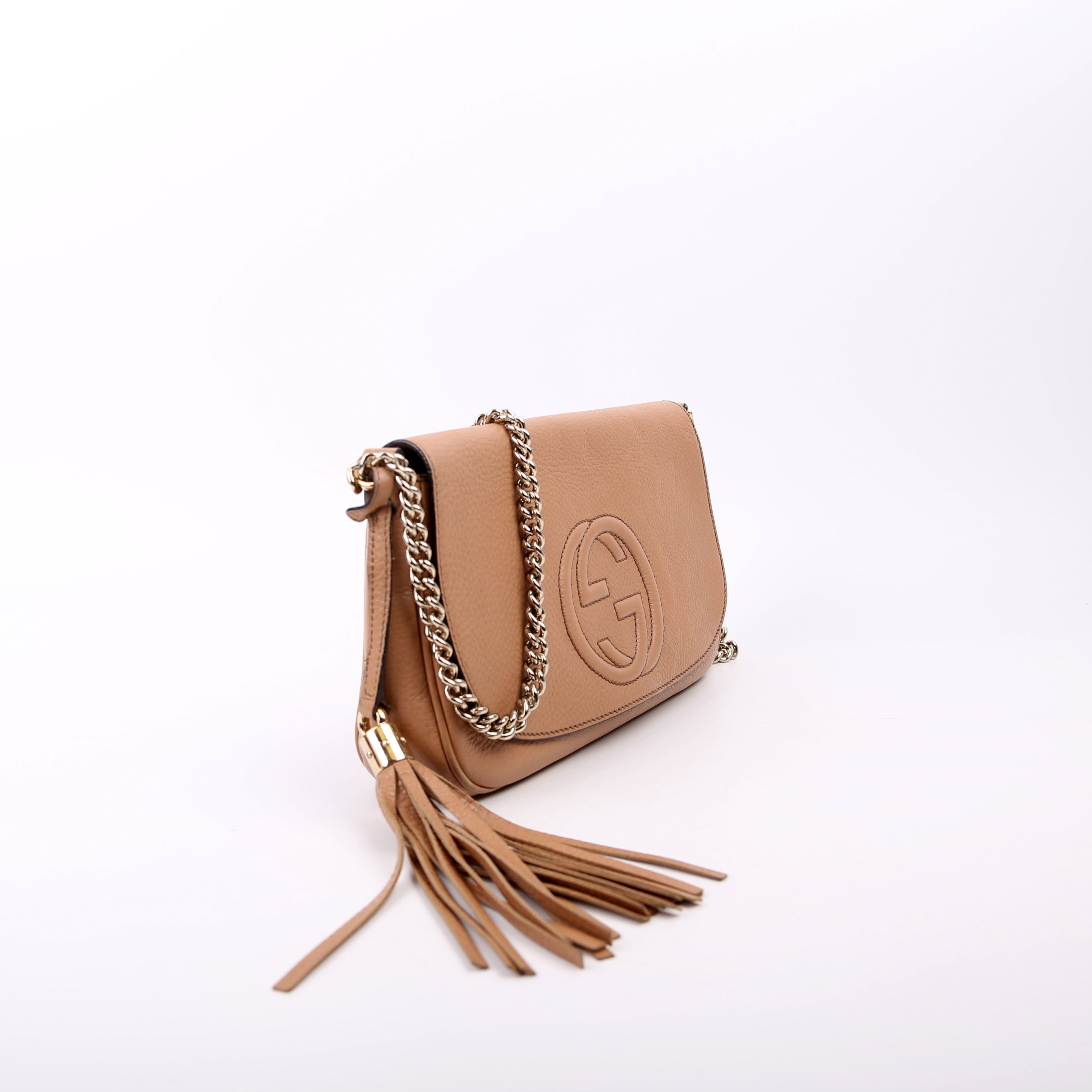 336752 Soho Chain Crossbody Medium Tan