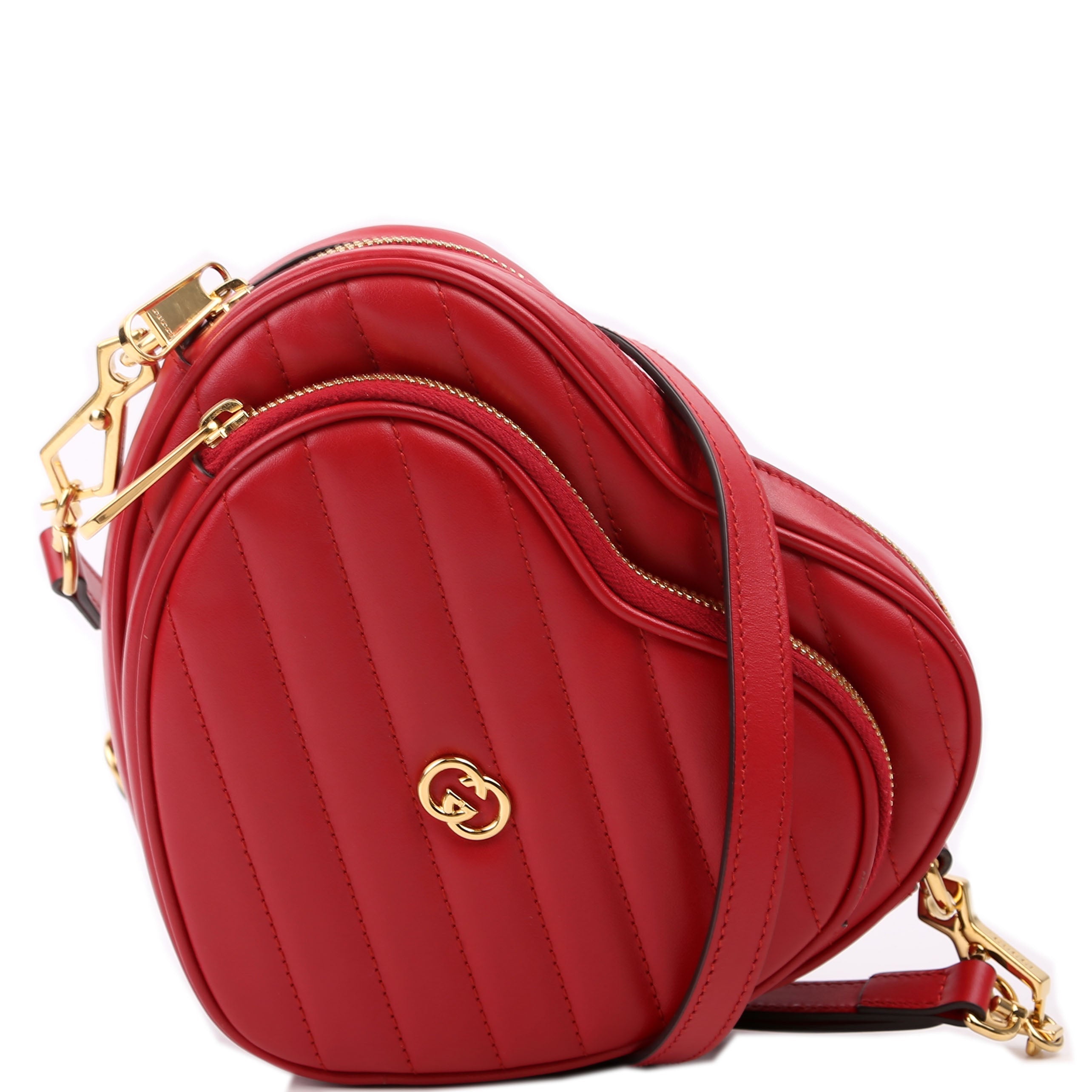 Gucci 751628 Interlocking G Mini Heart Bag Red