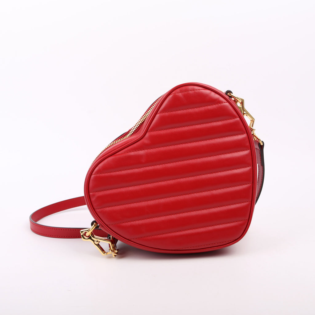 Gucci 751628 Interlocking G Mini Heart Bag Red